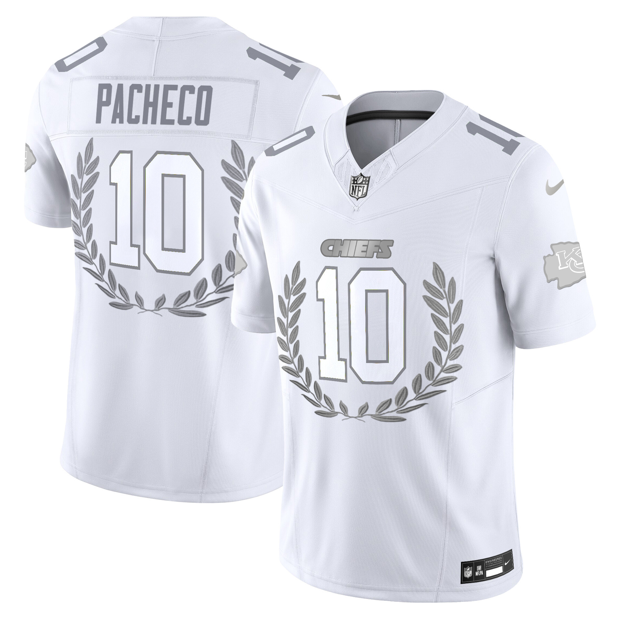 Men's Kansas City Chiefs Platinum MVP Vapor Limited Isiah Pacheco Jersey - All Stitched