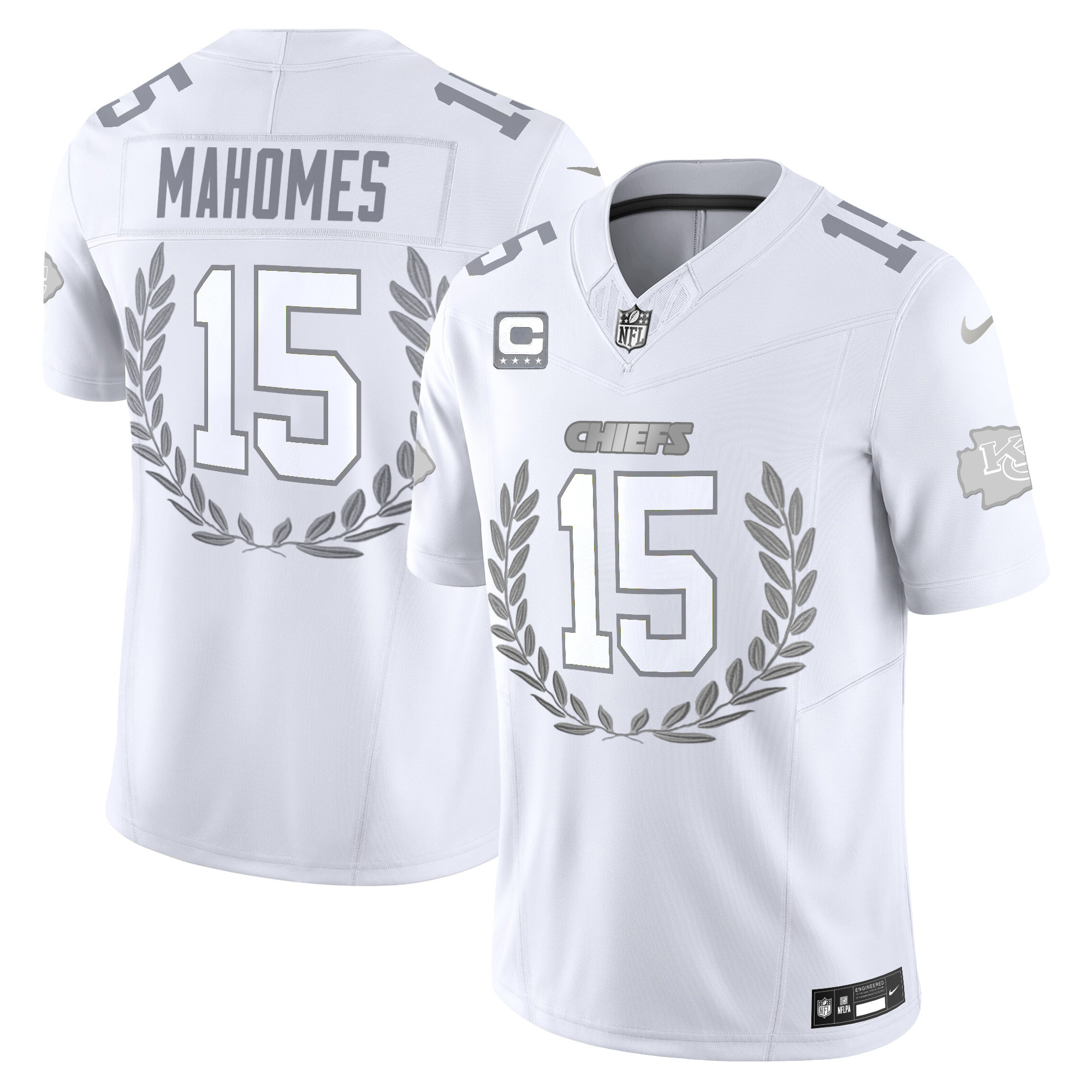 Men's Kansas City Chiefs Platinum MVP Vapor Limited Patrick Mahomes Jersey - All Stitched