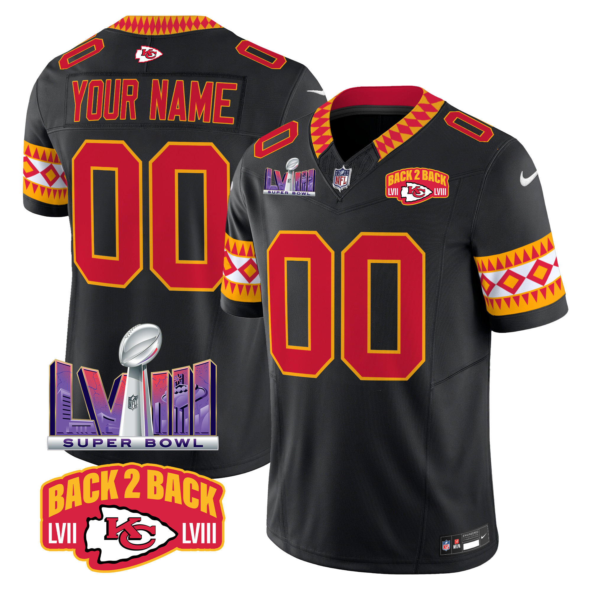 Men's Kansas City Chiefs Special Vapor Limited Custom Black Jersey - All Stitched