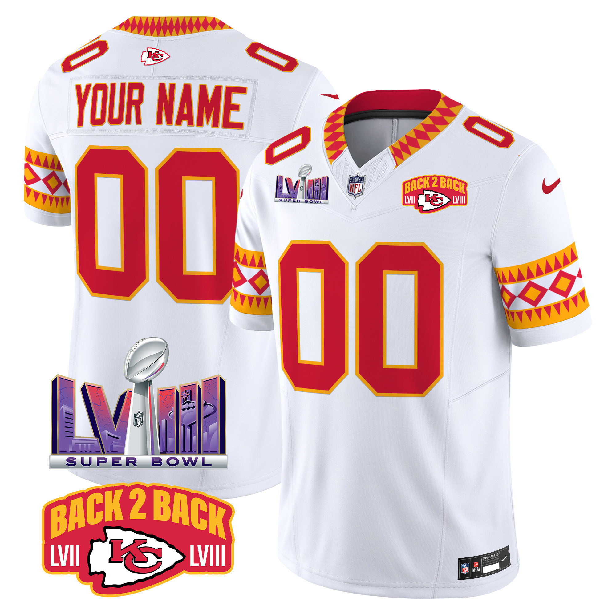 Men's Kansas City Chiefs Special Vapor Limited Custom White Jersey - All Stitched