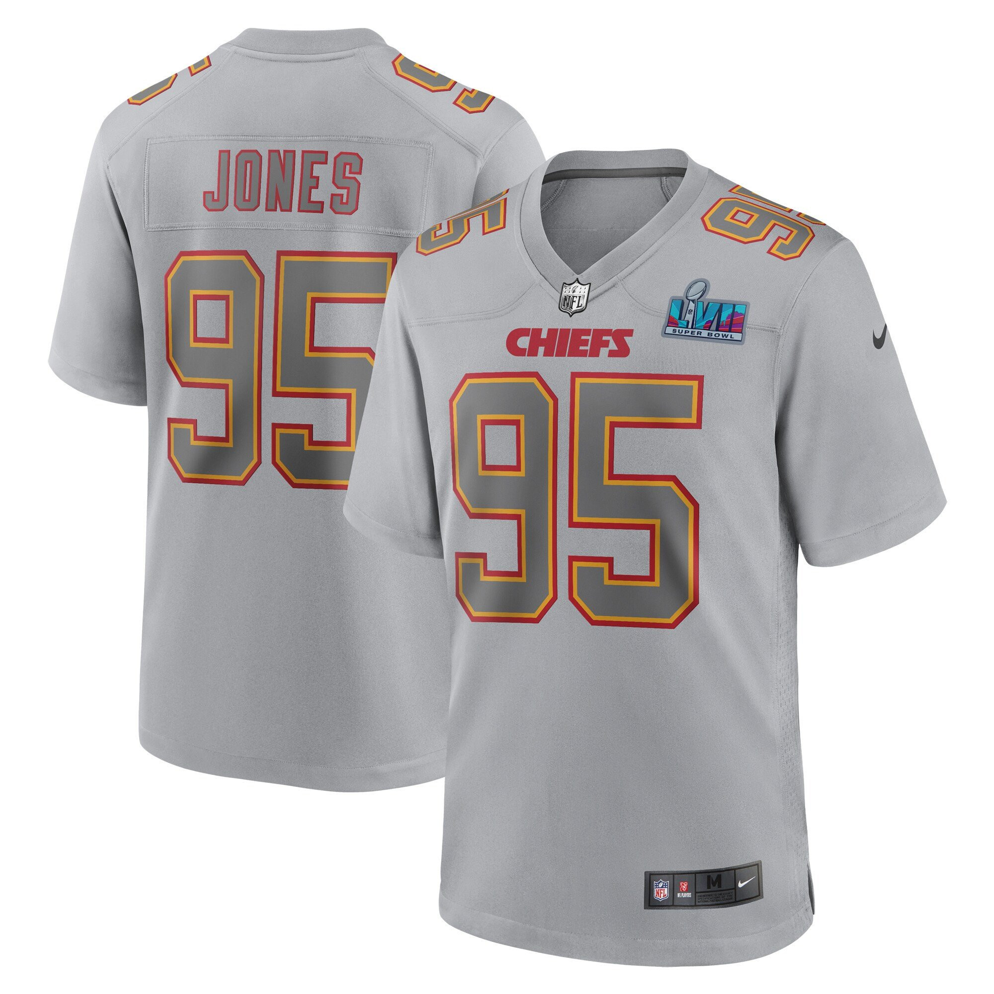 Men's Kansas City Chiefs Super Bowl LVII Patch Game Chris Jones Jersey - All Stitched