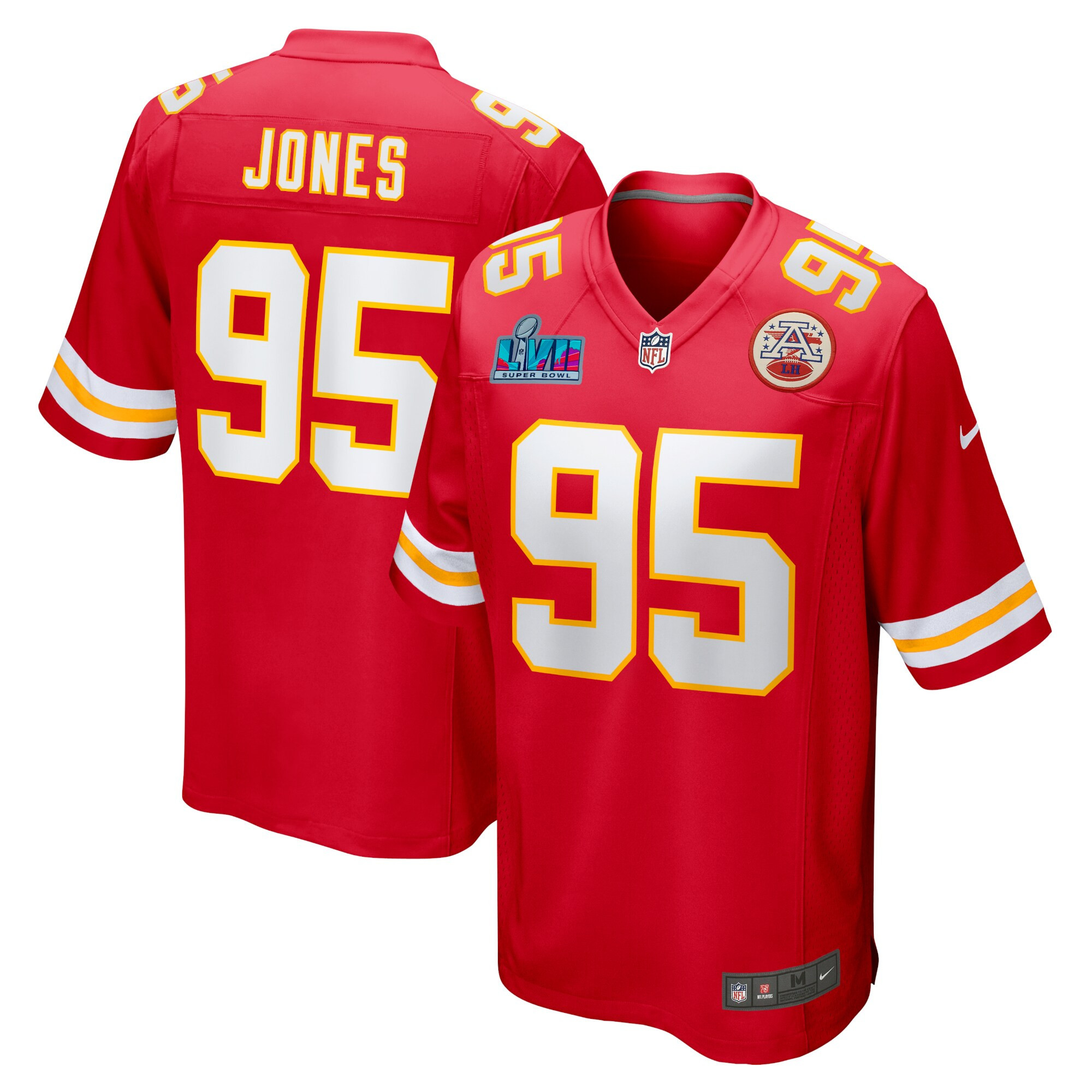 Men's Kansas City Chiefs Super Bowl LVII Patch Game Chris Jones Jersey - All Stitched