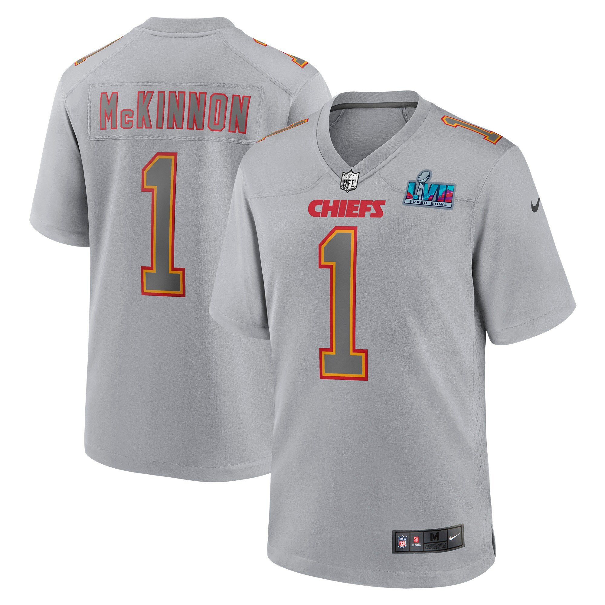 Men's Kansas City Chiefs Super Bowl LVII Patch Game Jerick McKinnon Jersey - All Stitched
