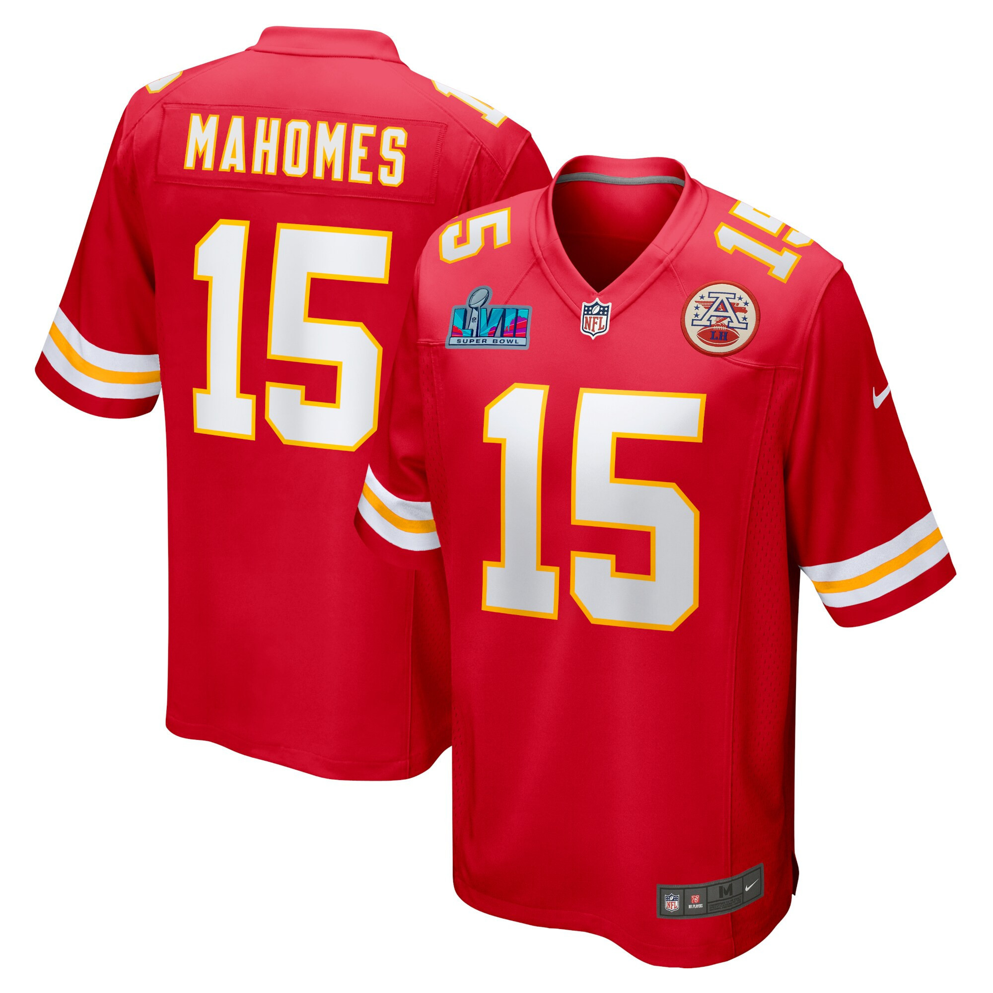 Men's Kansas City Chiefs Super Bowl LVII Patch Game Patrick Mahomes Jersey - All Stitched