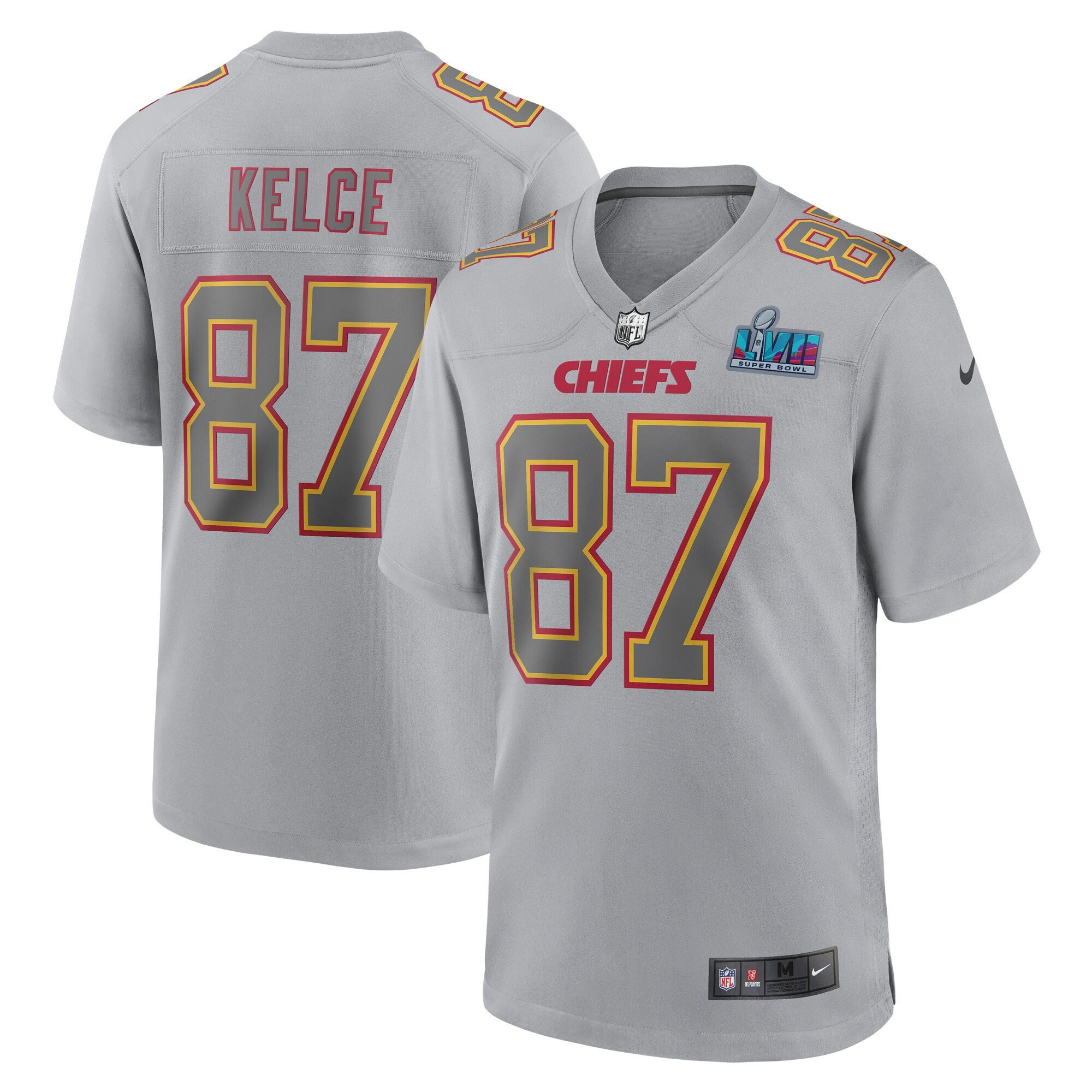Men's Kansas City Chiefs Super Bowl LVII Patch Game Travis Kelce Jersey - All Stitched