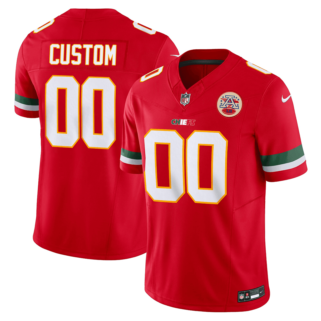 Men's Kansas City ChiefsMexico Edition Vapor Limited Custom Red Jersey - All Stitched
