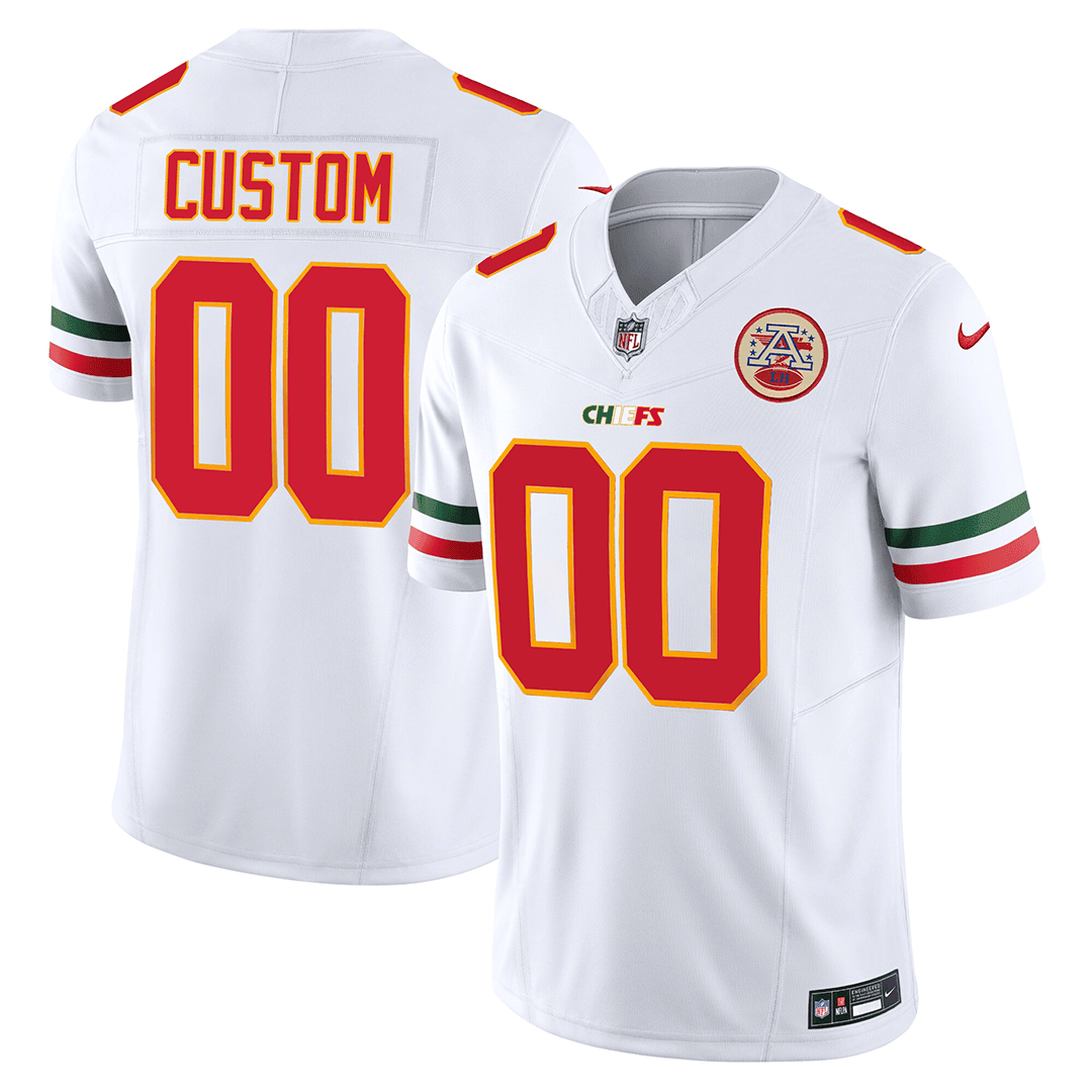 Men's Kansas City ChiefsMexico Edition Vapor Limited Custom White Jersey - All Stitched