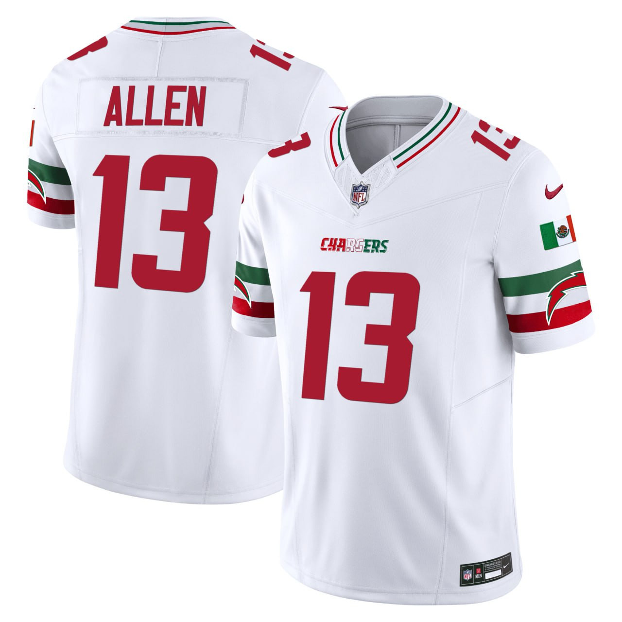 Men's Keenan Allen Los Angeles Chargers White Mexico White Jersey - All Stitched
