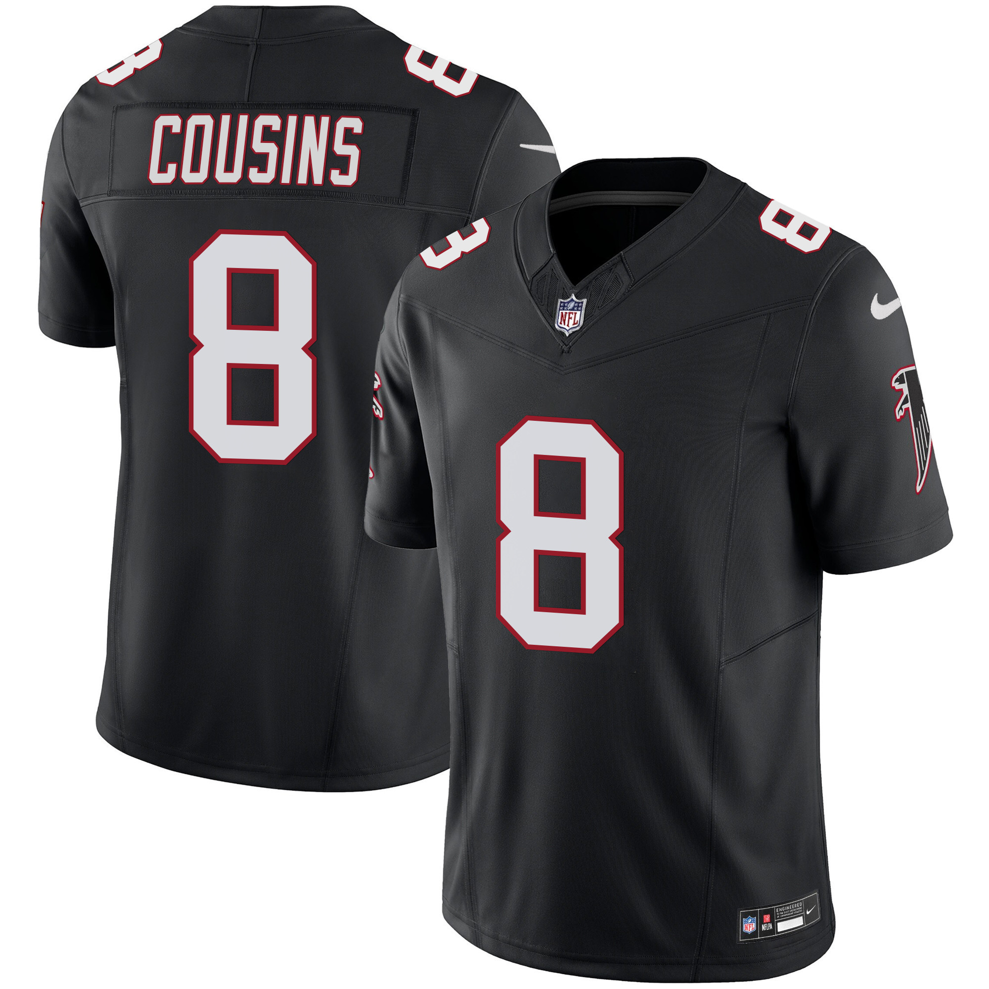 Men's Kirk Cousins Atlanta Falcons Vapor Limited Black Jersey - All Stitched