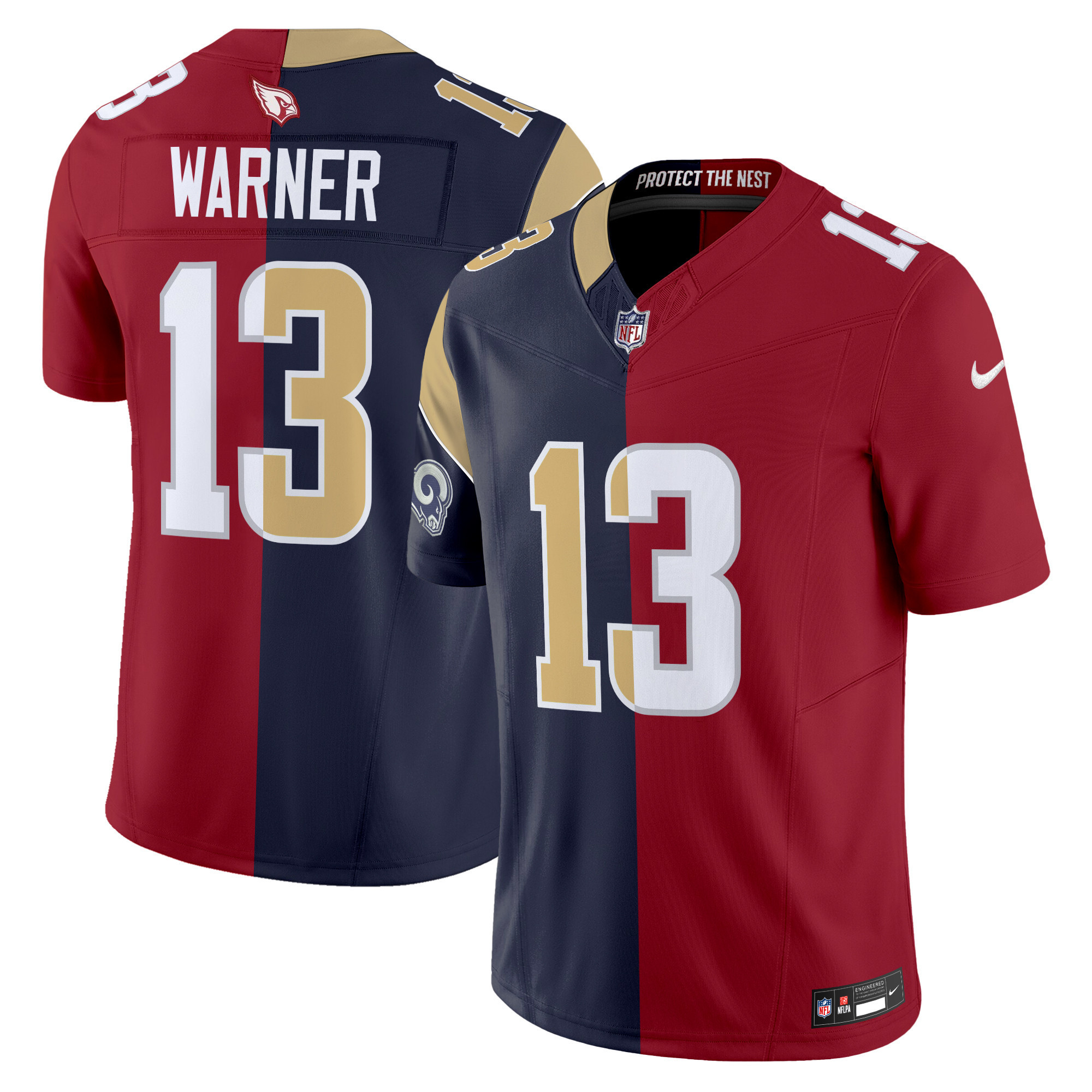 Men's Kurt Warner Arizona Cardinals Split Vapor Limited Rams - Cardinals Jersey - All Stitched