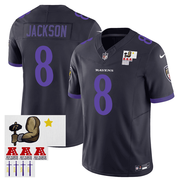 Men's Lamar Jackson Baltimore Ravens Practice Purple Jersey - All Stitched