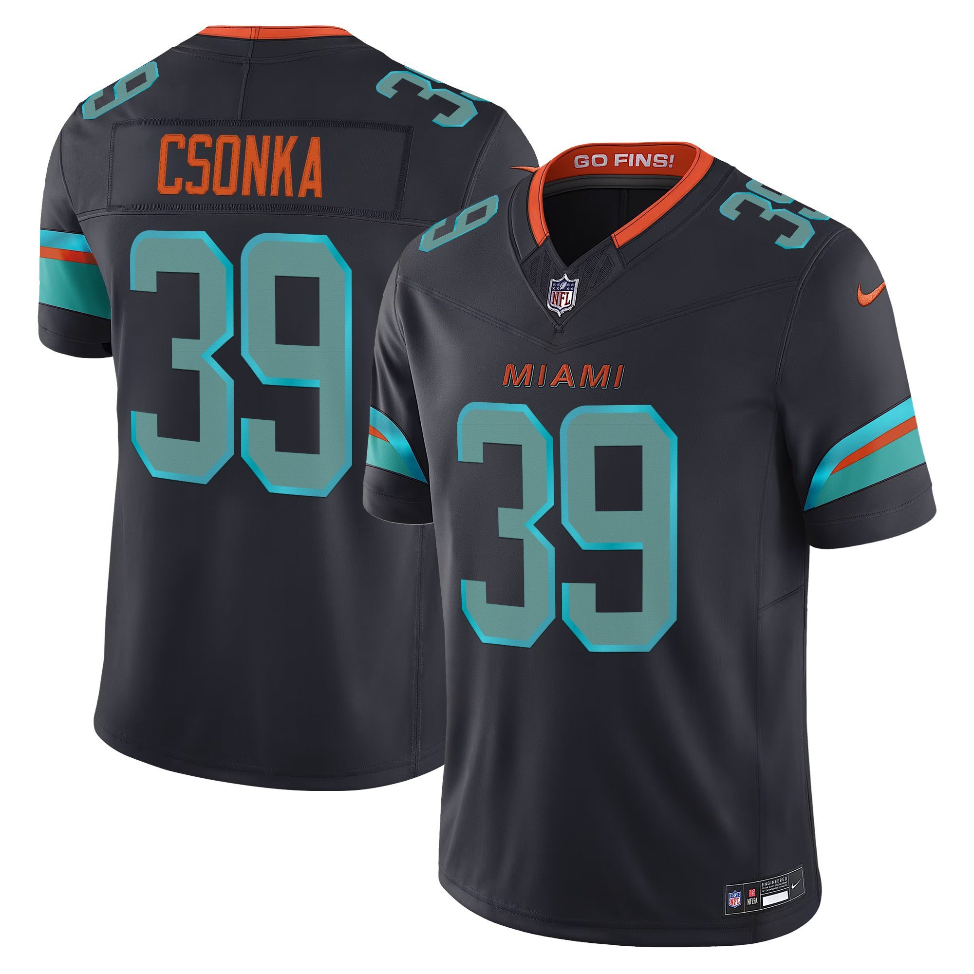 Men's Larry Csonka Miami Dolphins 2025 "Rivalries" Vapor Limited Jersey - All Stitched