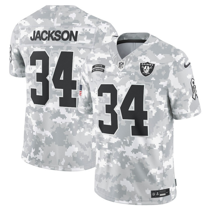 Men's Las Vegas Raiders 2024 Salute to Service Vapor Limited Bo Jackson Jersey - All Stitched