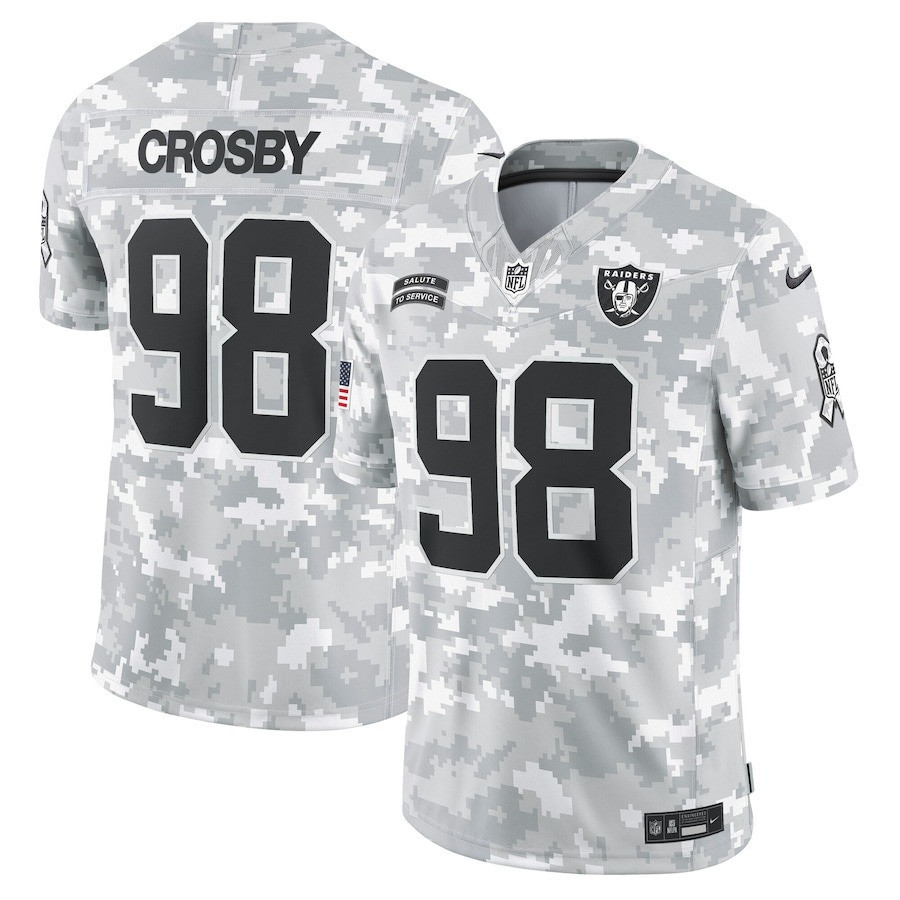 Men's Las Vegas Raiders 2024 Salute to Service Vapor Limited Maxx Crosby Jersey - All Stitched