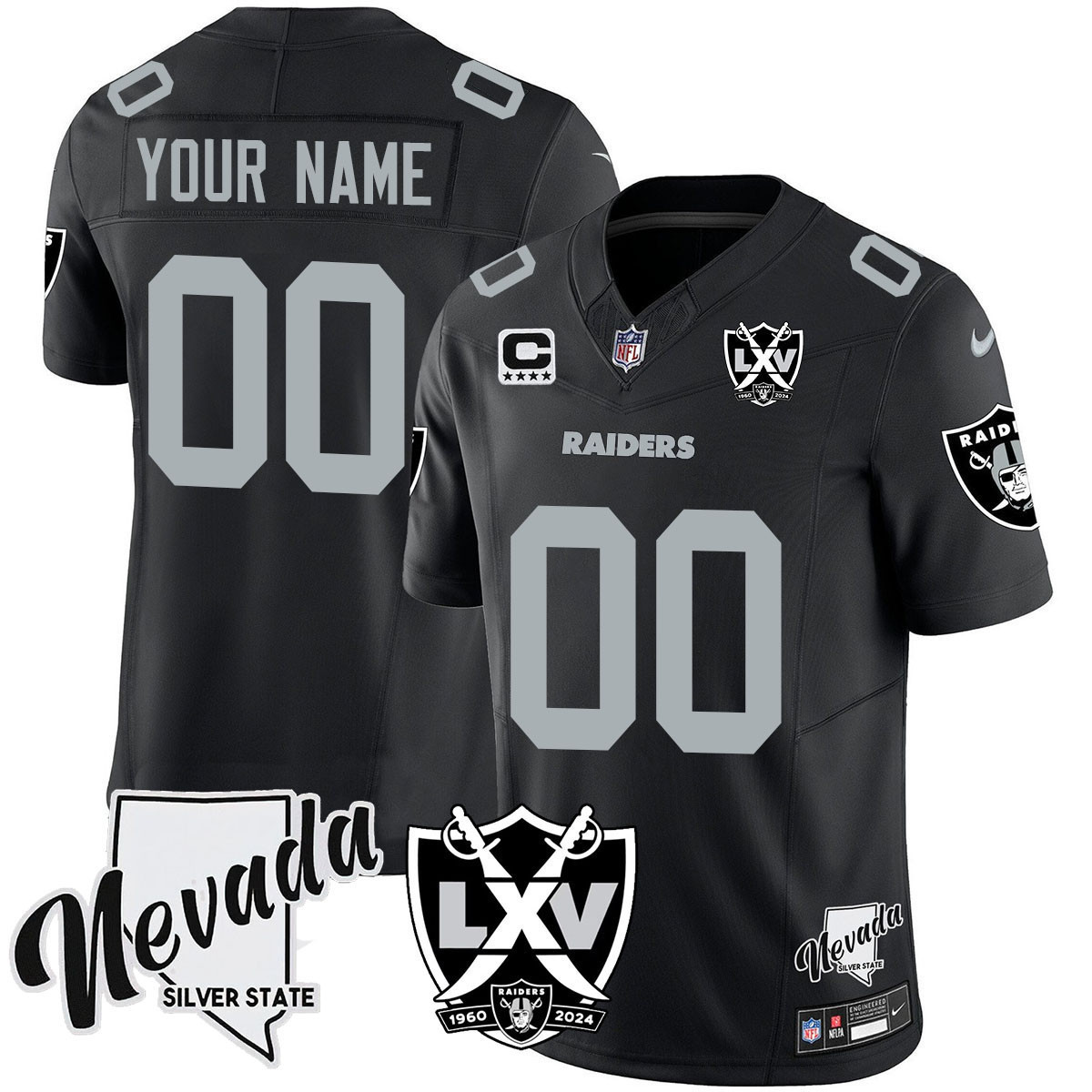 Men's Las Vegas Raiders 2024 Vapor Limited Custom Black Jersey - All Stitched