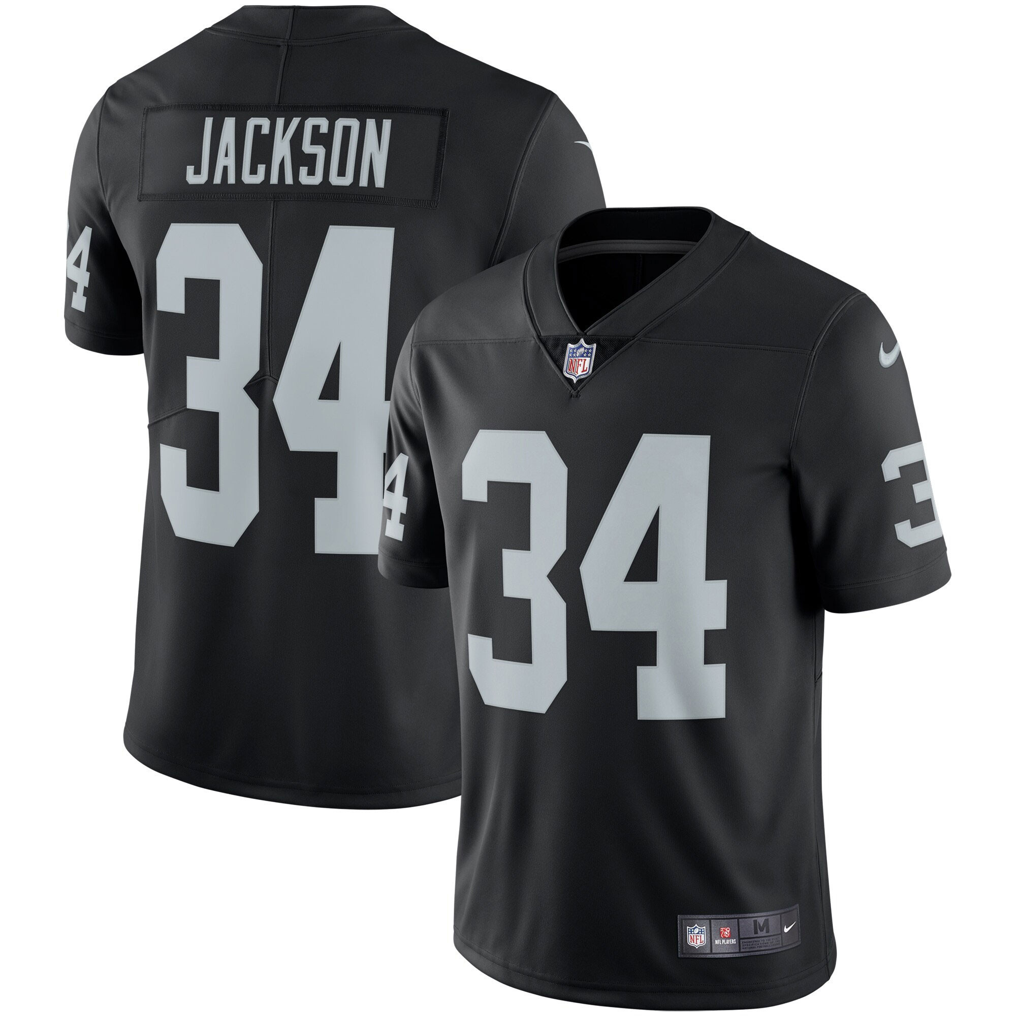 Men's Las Vegas Raiders Alternate Vapor Limited Black - All Stitched Bo Jackson Jersey - All Stitched