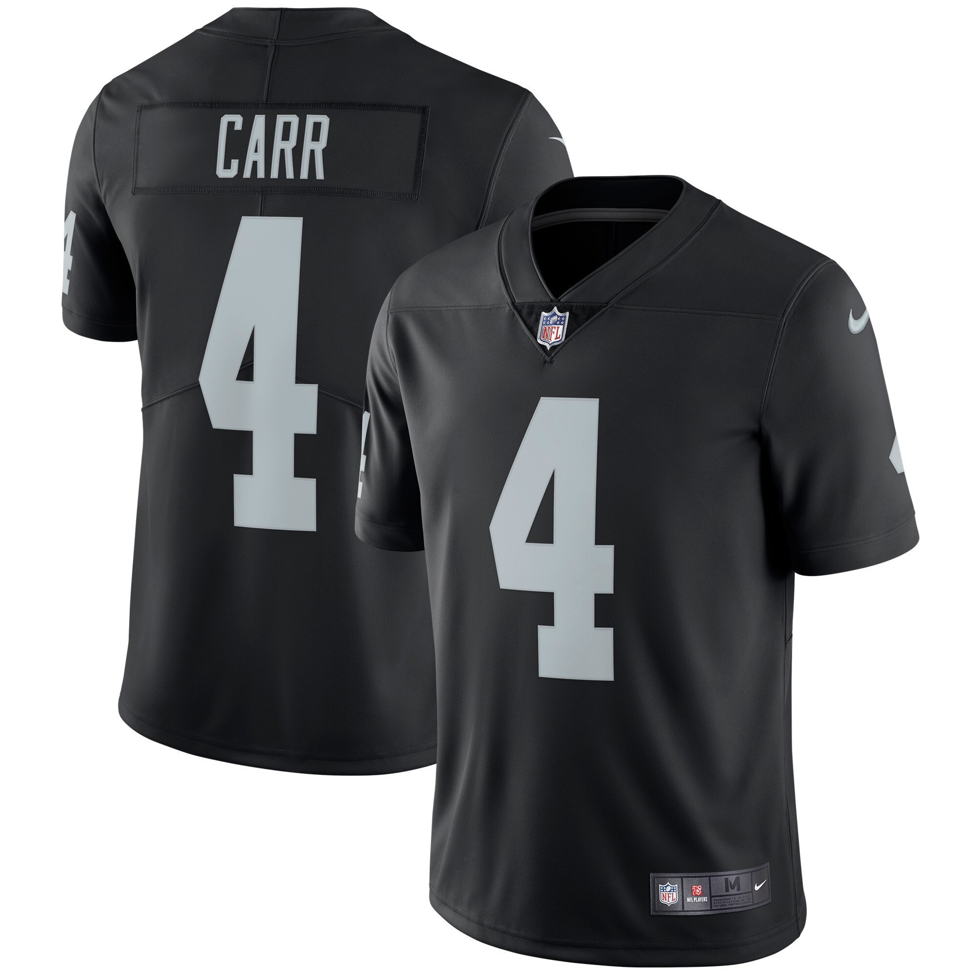 Men's Las Vegas Raiders Alternate Vapor Limited Black - All Stitched Derek Carr Jersey - All Stitched