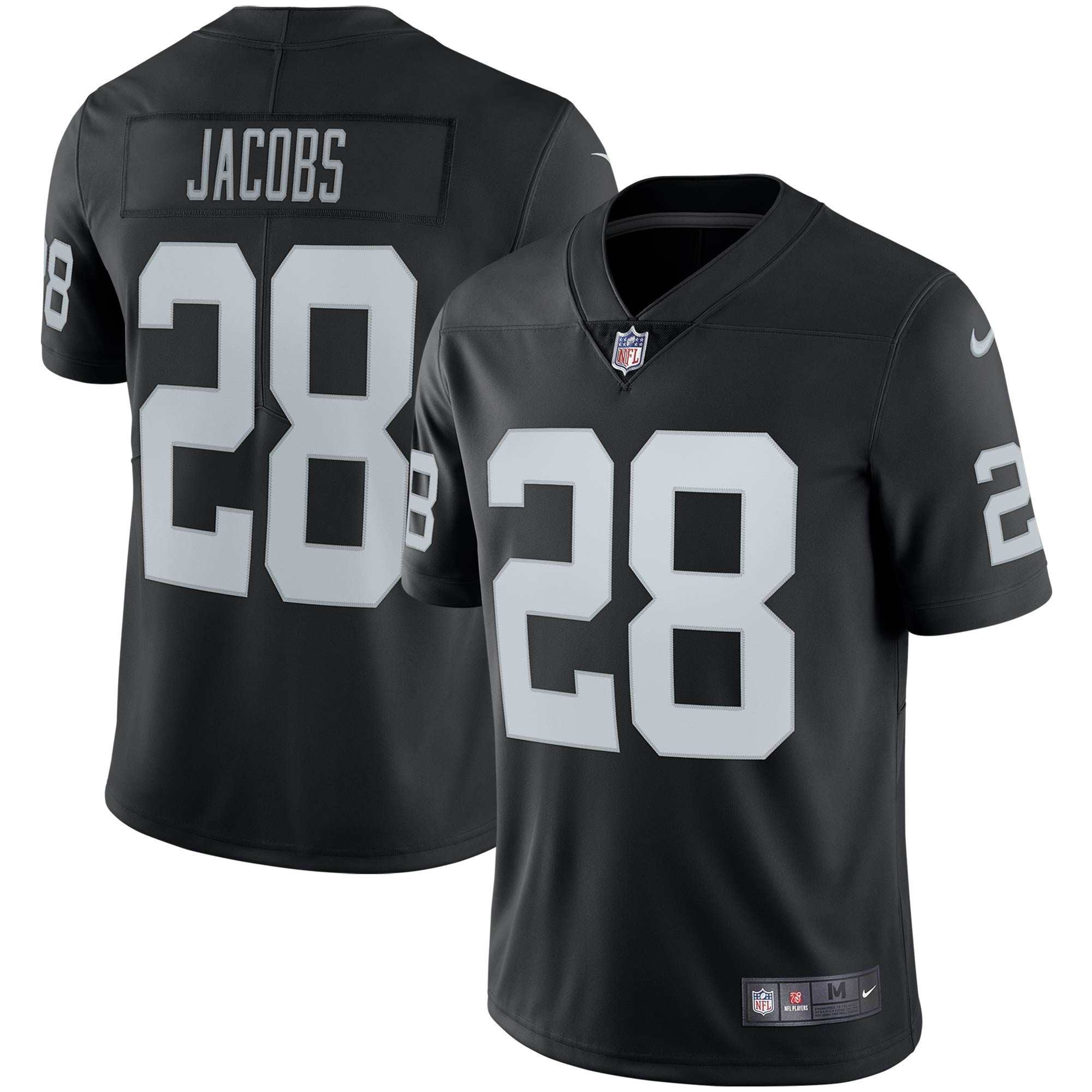 Men's Las Vegas Raiders Alternate Vapor Limited Black - All Stitched Josh Jacobs Jersey - All Stitched