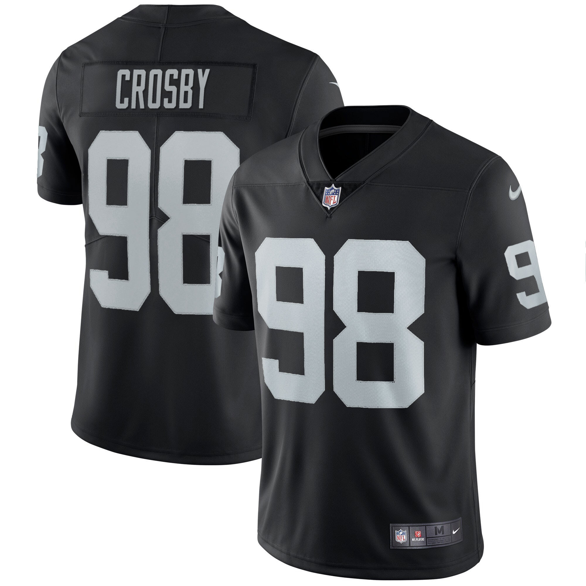 Men's Las Vegas Raiders Alternate Vapor Limited Black - All Stitched Maxx Crosby Jersey - All Stitched