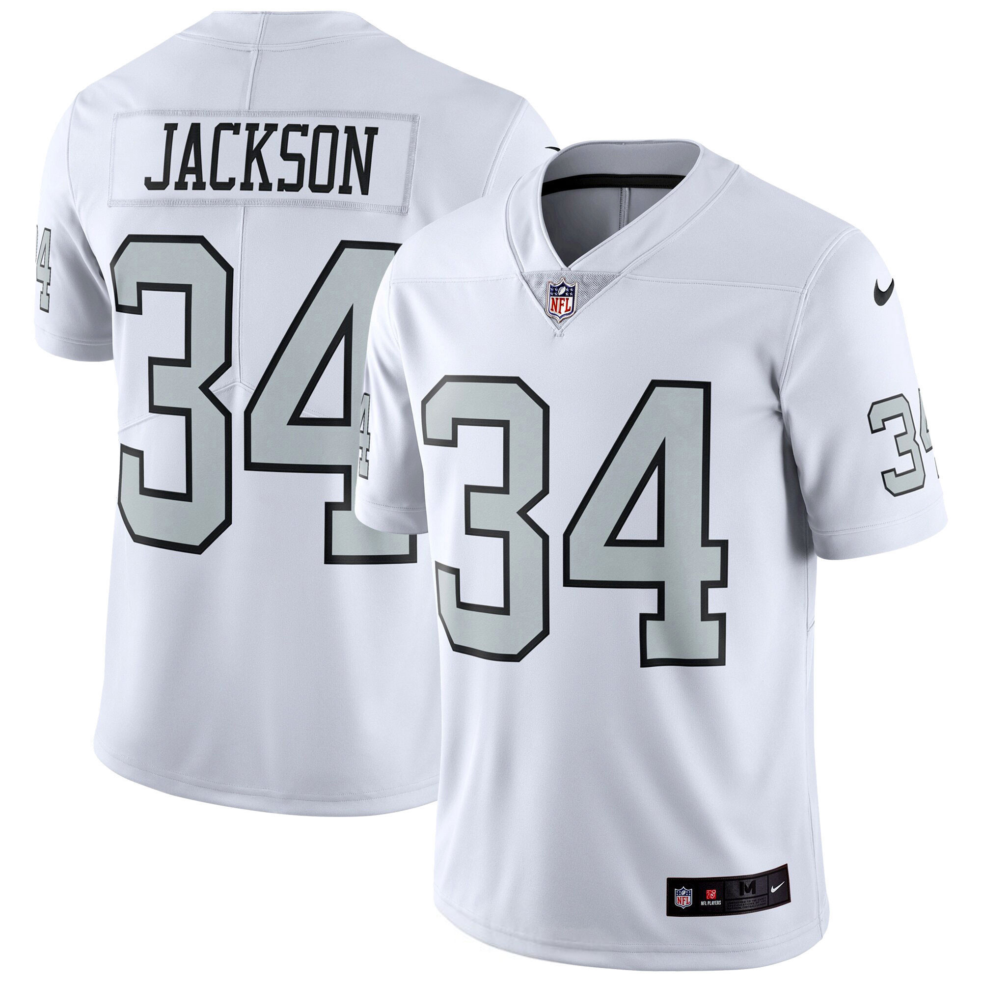 Men's Las Vegas Raiders Alternate Vapor Limited White - All Stitched Bo Jackson Jersey - All Stitched