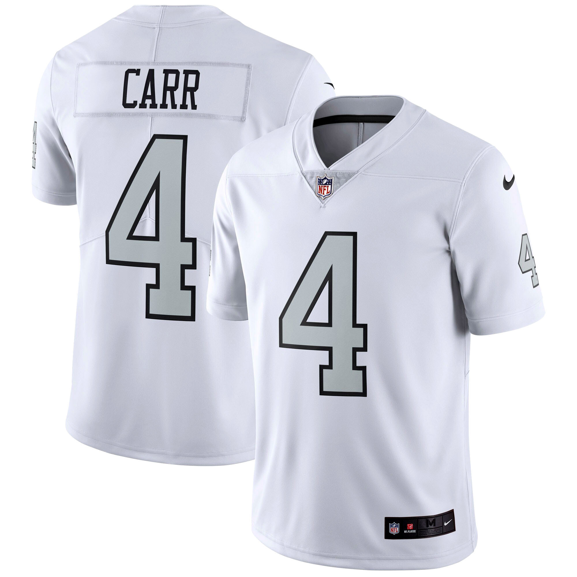 Men's Las Vegas Raiders Alternate Vapor Limited White - All Stitched Derek Carr Jersey - All Stitched
