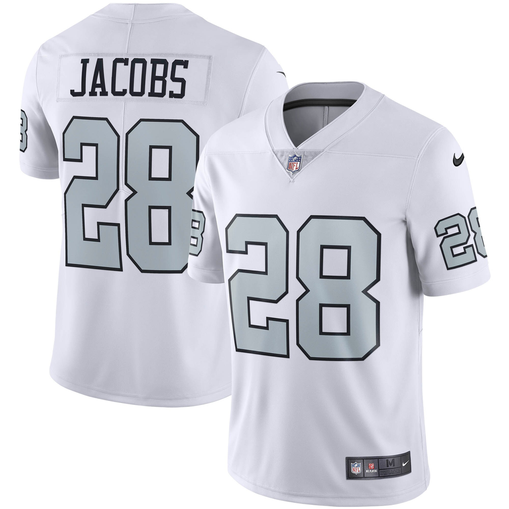 Men's Las Vegas Raiders Alternate Vapor Limited White - All Stitched Josh Jacobs Jersey - All Stitched