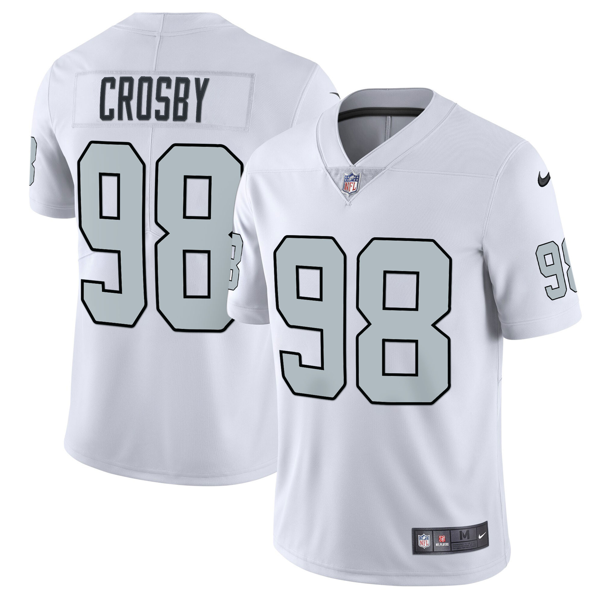 Men's Las Vegas Raiders Alternate Vapor Limited White - All Stitched Maxx Crosby Jersey - All Stitched
