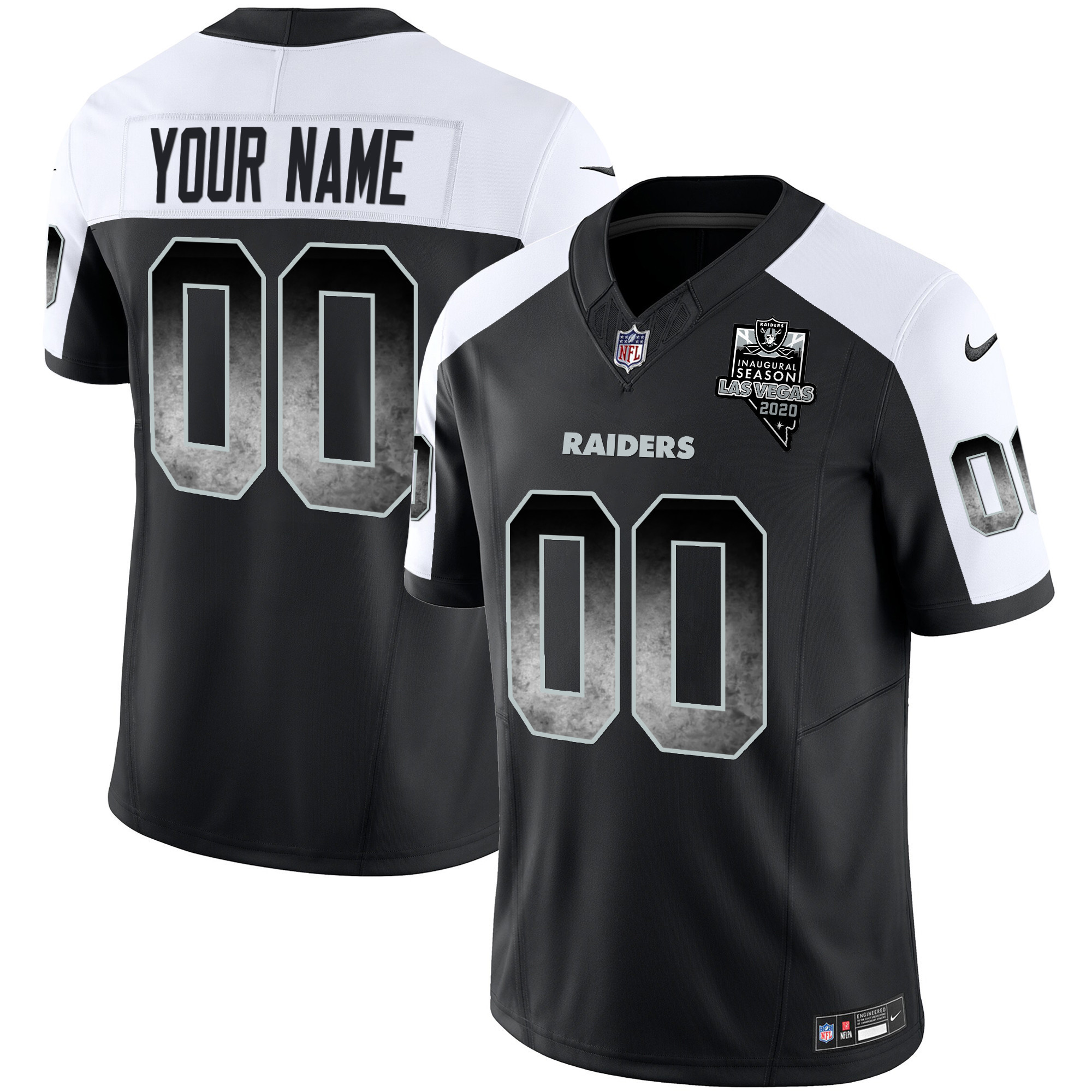 Men's Las Vegas Raiders Arch Smoke Vapor Custom Alternate Jersey - All Stitched