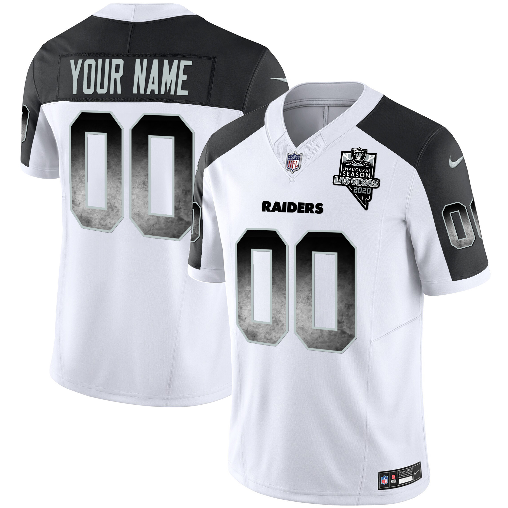 Men's Las Vegas Raiders Arch Smoke Vapor Custom Inverted Jersey - All Stitched