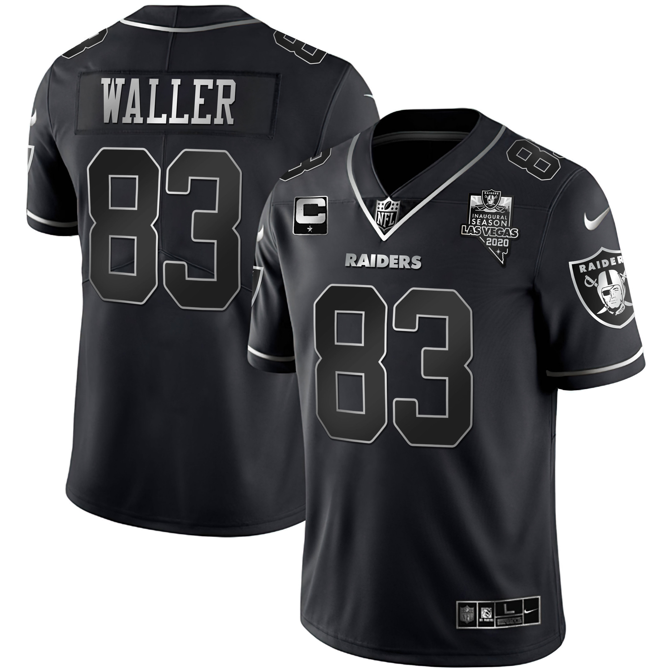 Men's Las Vegas Raiders Black Silver Vapor - All Stitched Darren Waller Jersey - All Stitched