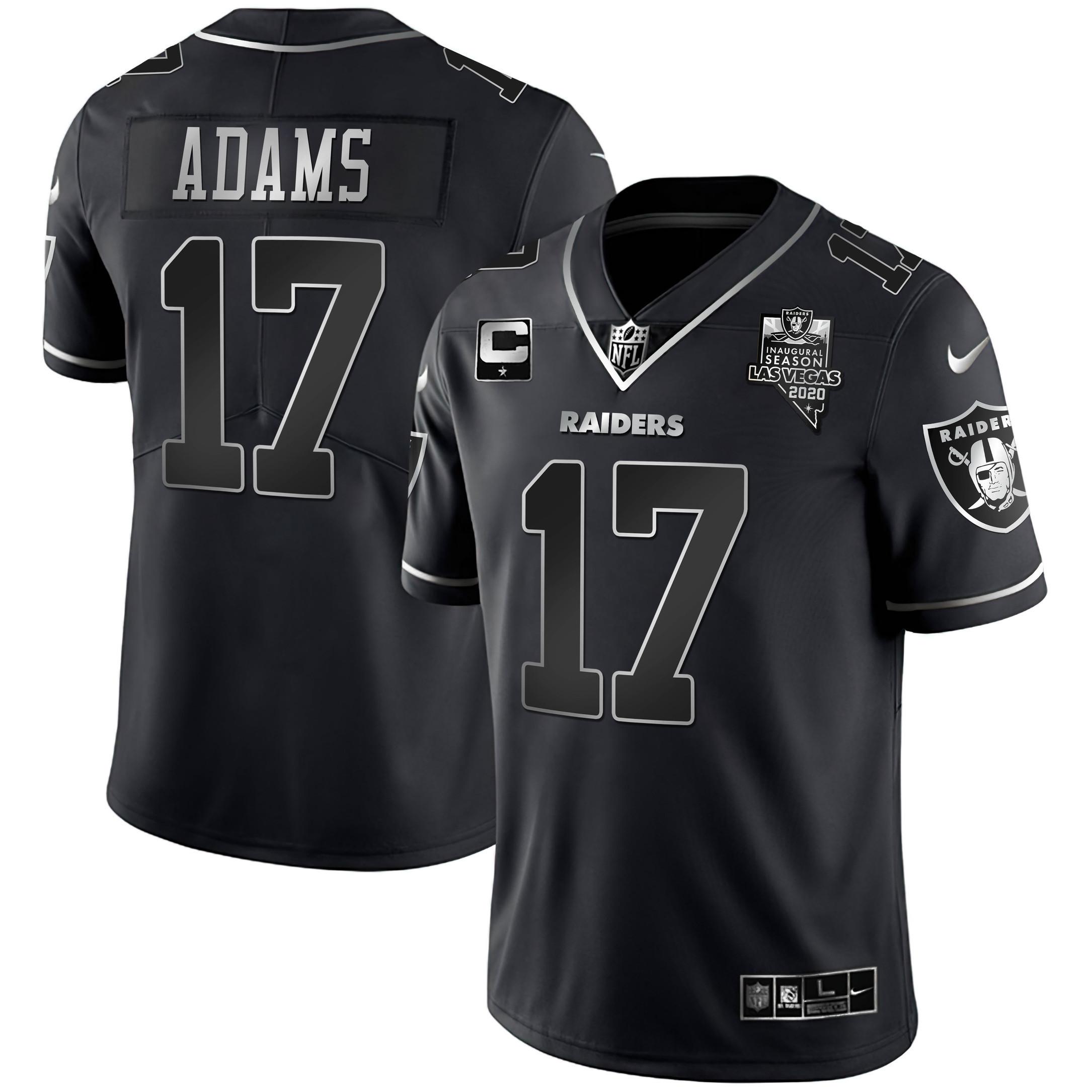 Men's Las Vegas Raiders Black Silver Vapor - All Stitched Davante Adams Jersey - All Stitched