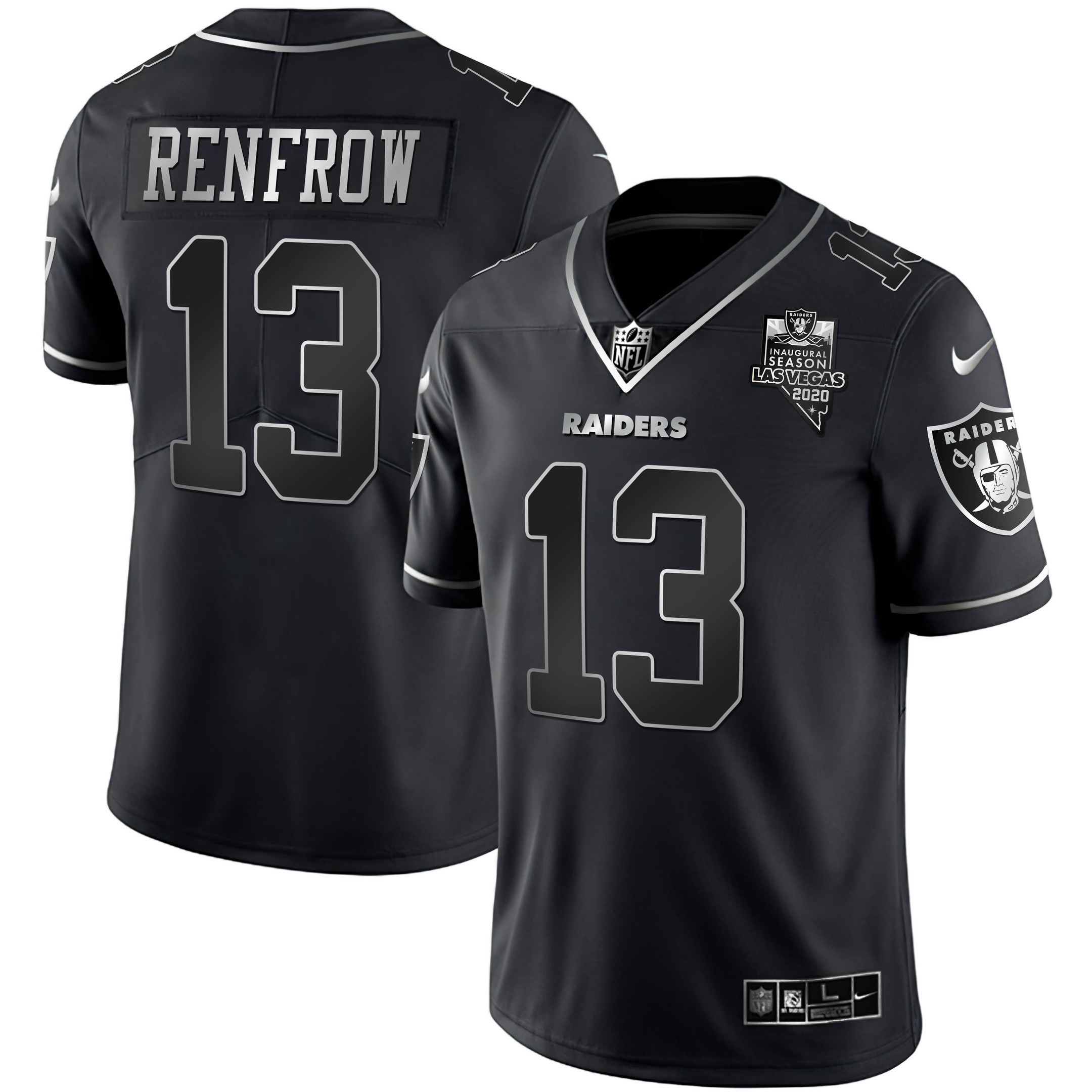 Men's Las Vegas Raiders Black Silver Vapor - All Stitched Hunter Renfrow Jersey - All Stitched
