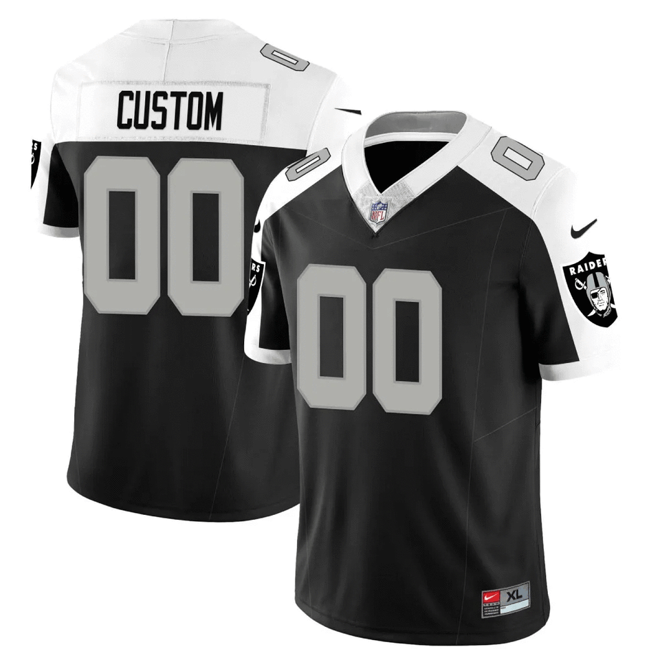 Men's Las Vegas Raiders Custom Black Alternate Alternate Jersey - All Stitched