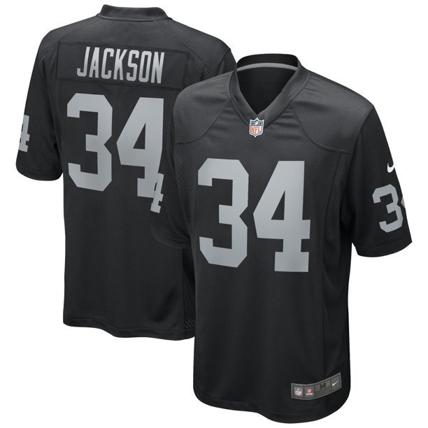 Men's Las Vegas Raiders Game - Black - All Stitched Bo Jackson Jersey - All Stitched
