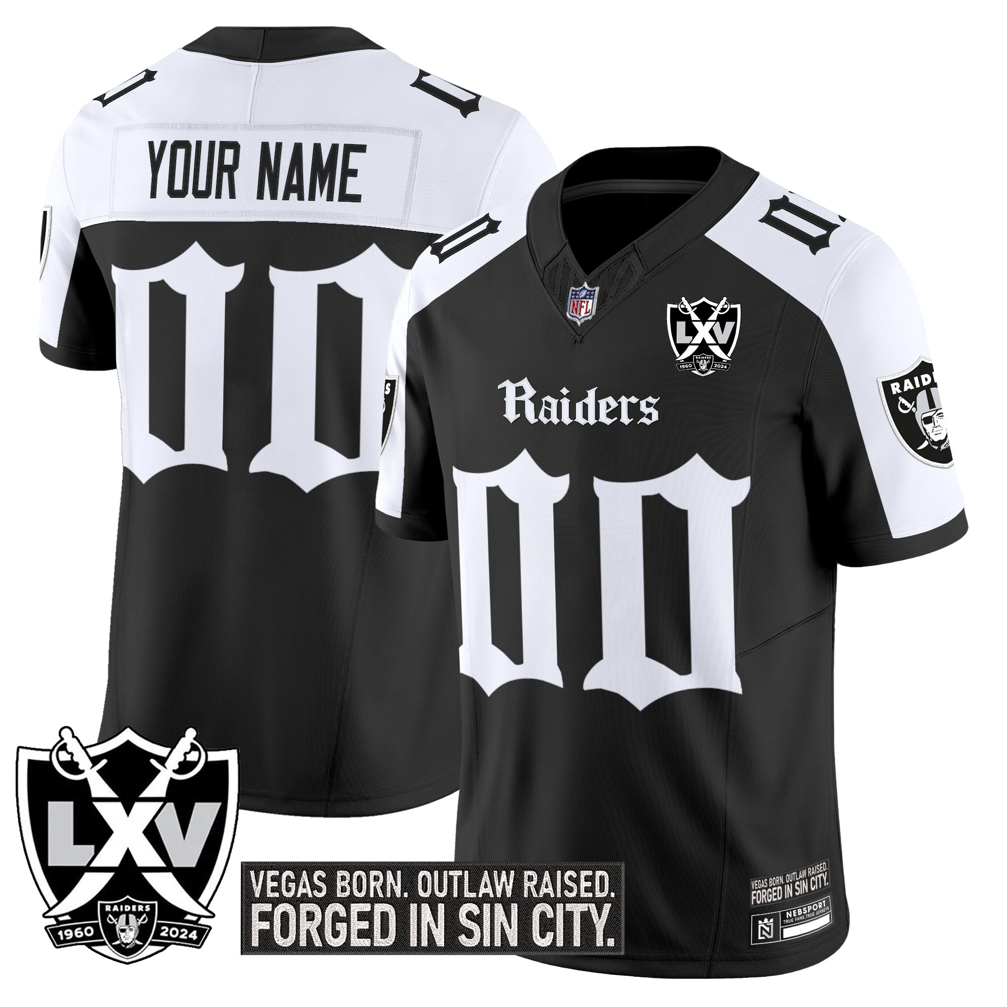 Men's Las Vegas Raiders 'Gothic Sin City Shadows Edition' Vapor Limited Custom Altenate Jersey - All Stitched