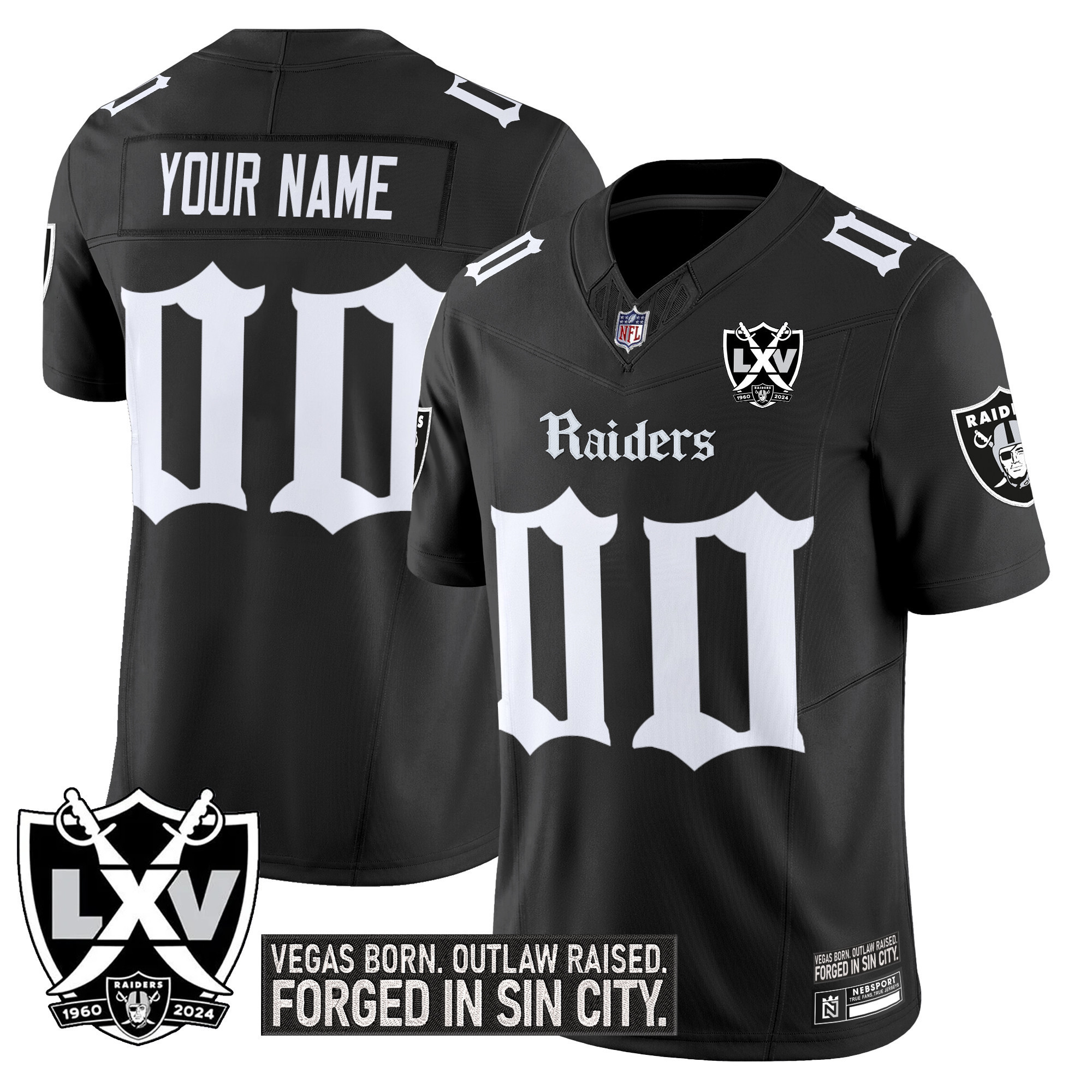 Men's Las Vegas Raiders 'Gothic Sin City Shadows Edition' Vapor Limited Custom Black Jersey - All Stitched