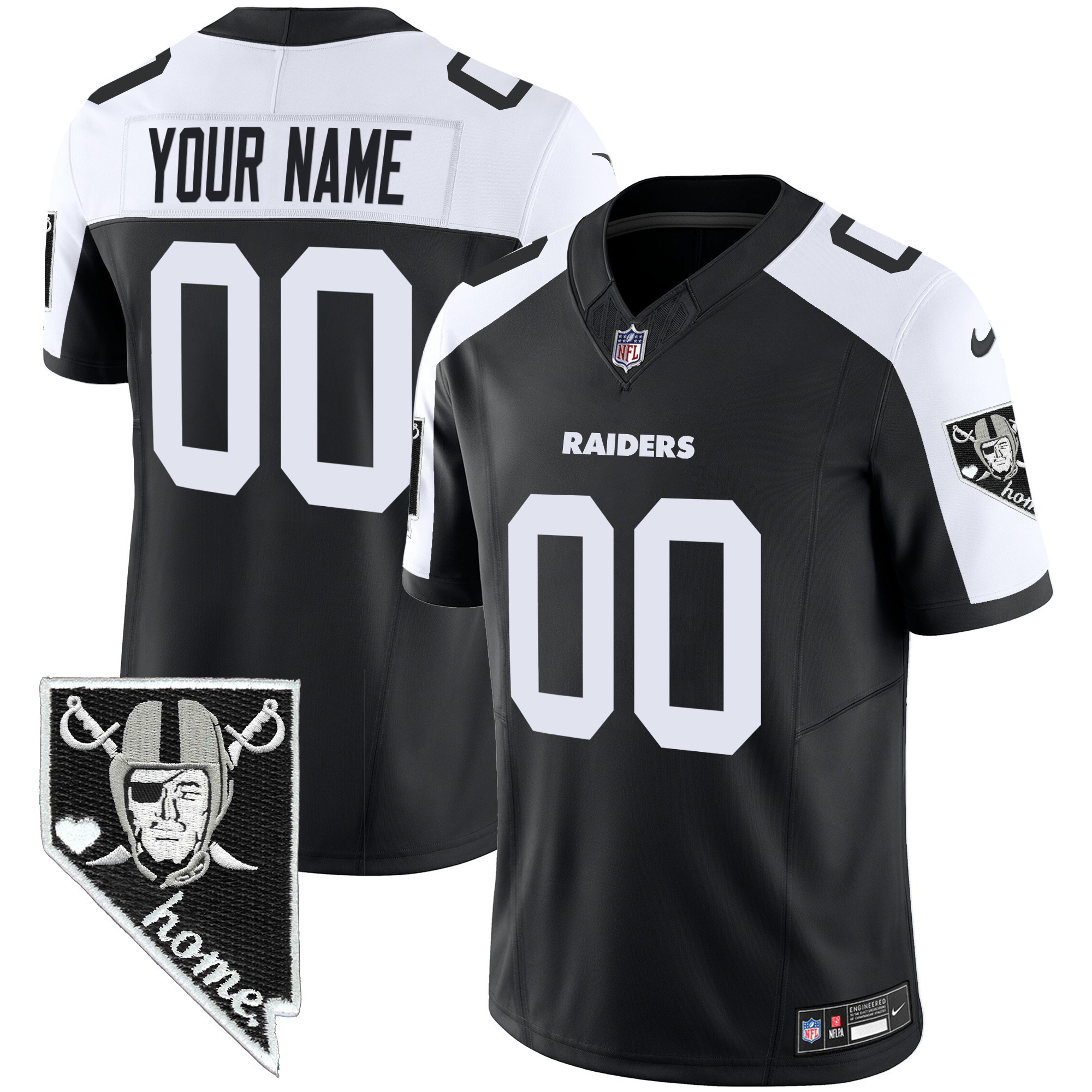 Men's Las Vegas Raiders Nevada Home Patch Vapor Custom Alternate Jersey - All Stitched