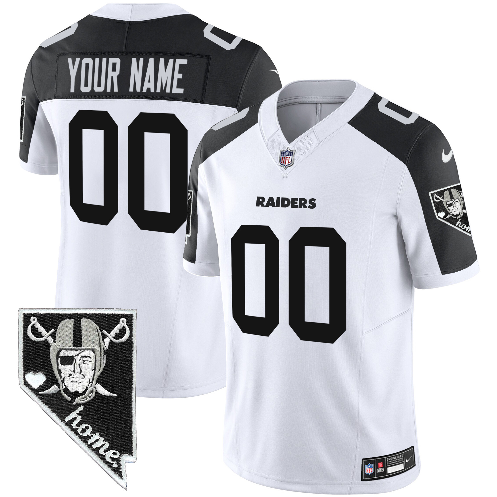 Men's Las Vegas Raiders Nevada Home Patch Vapor Custom Inverted Jersey - All Stitched