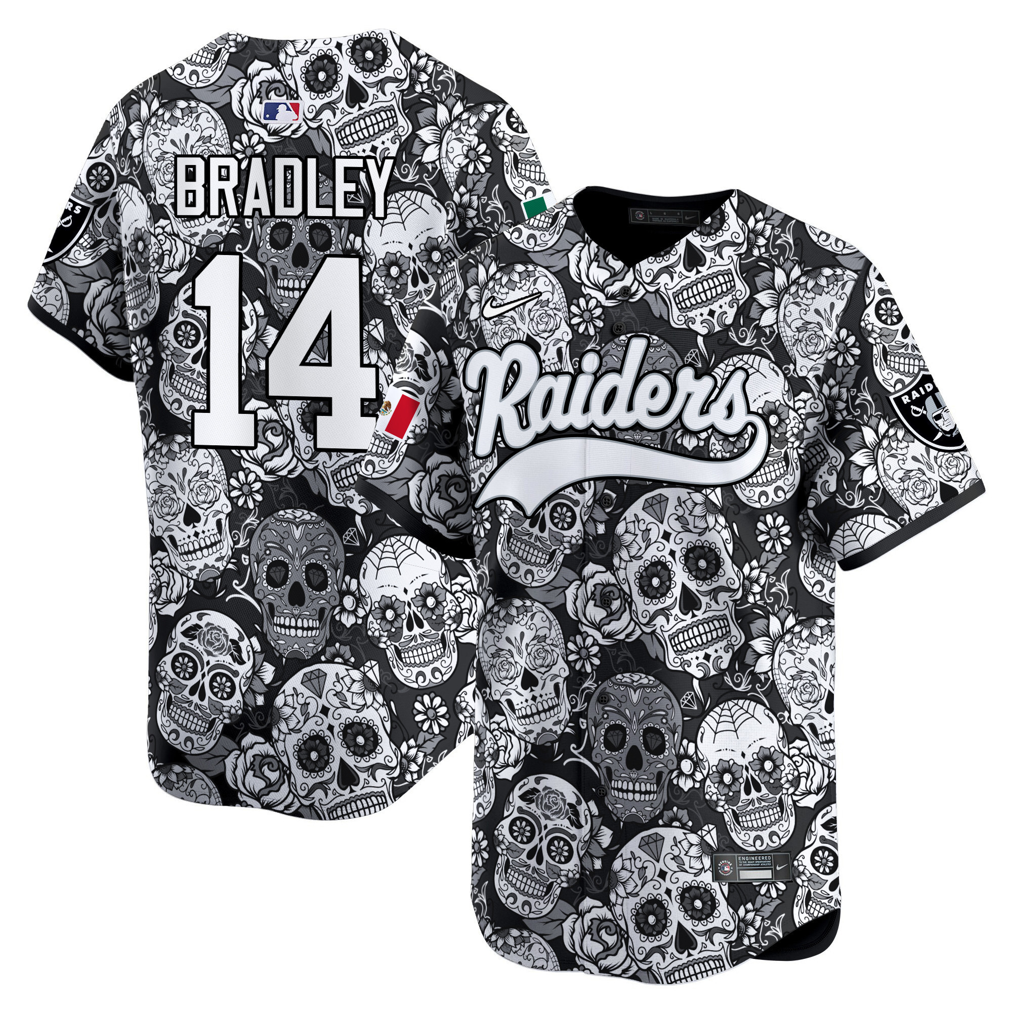 Men's Las Vegas Raiders Sugar Skull Mexico Vapor Premier Limited - Printed Carter Bradley Jersey