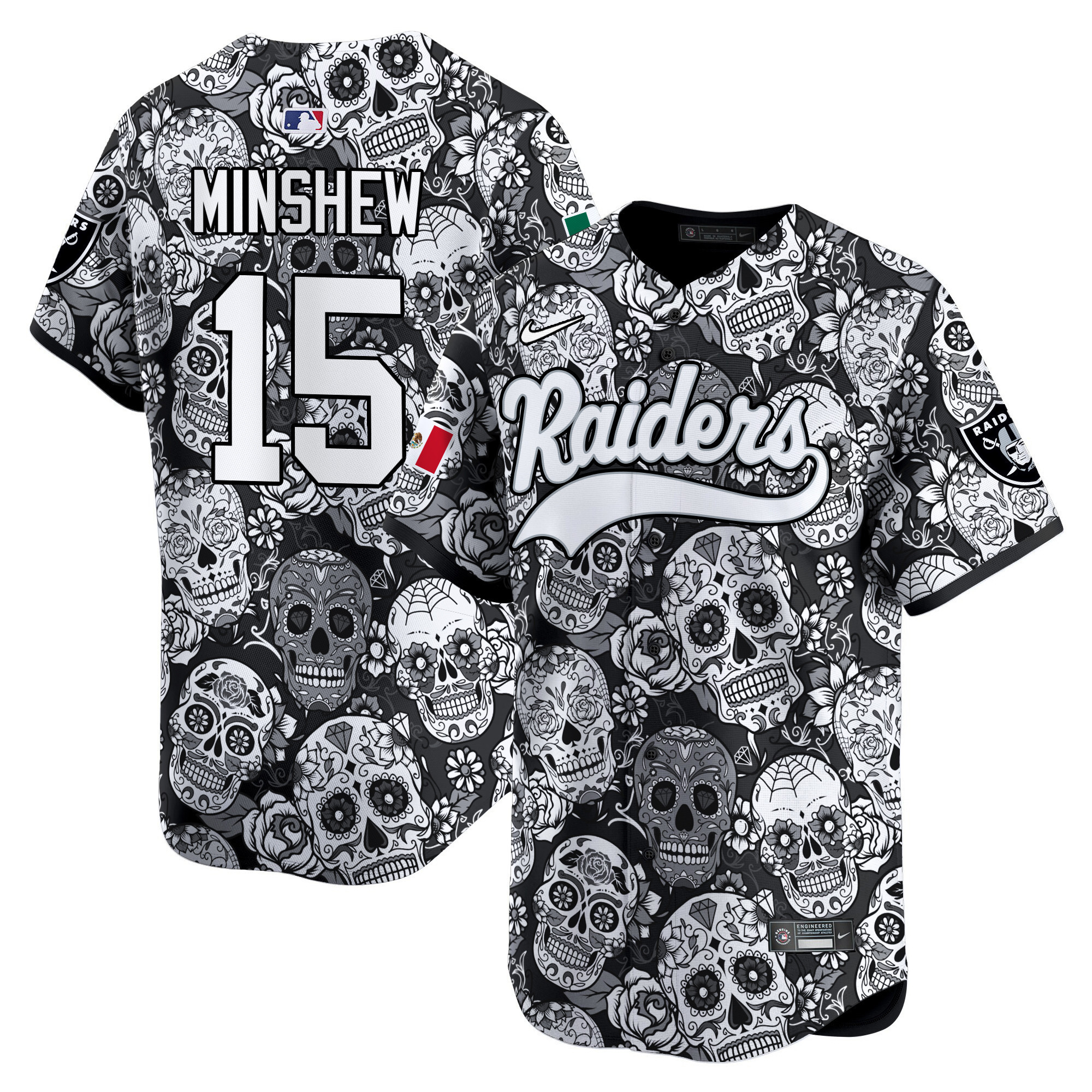 Men's Las Vegas Raiders Sugar Skull Mexico Vapor Premier Limited - Printed Gardner Minshew Jersey