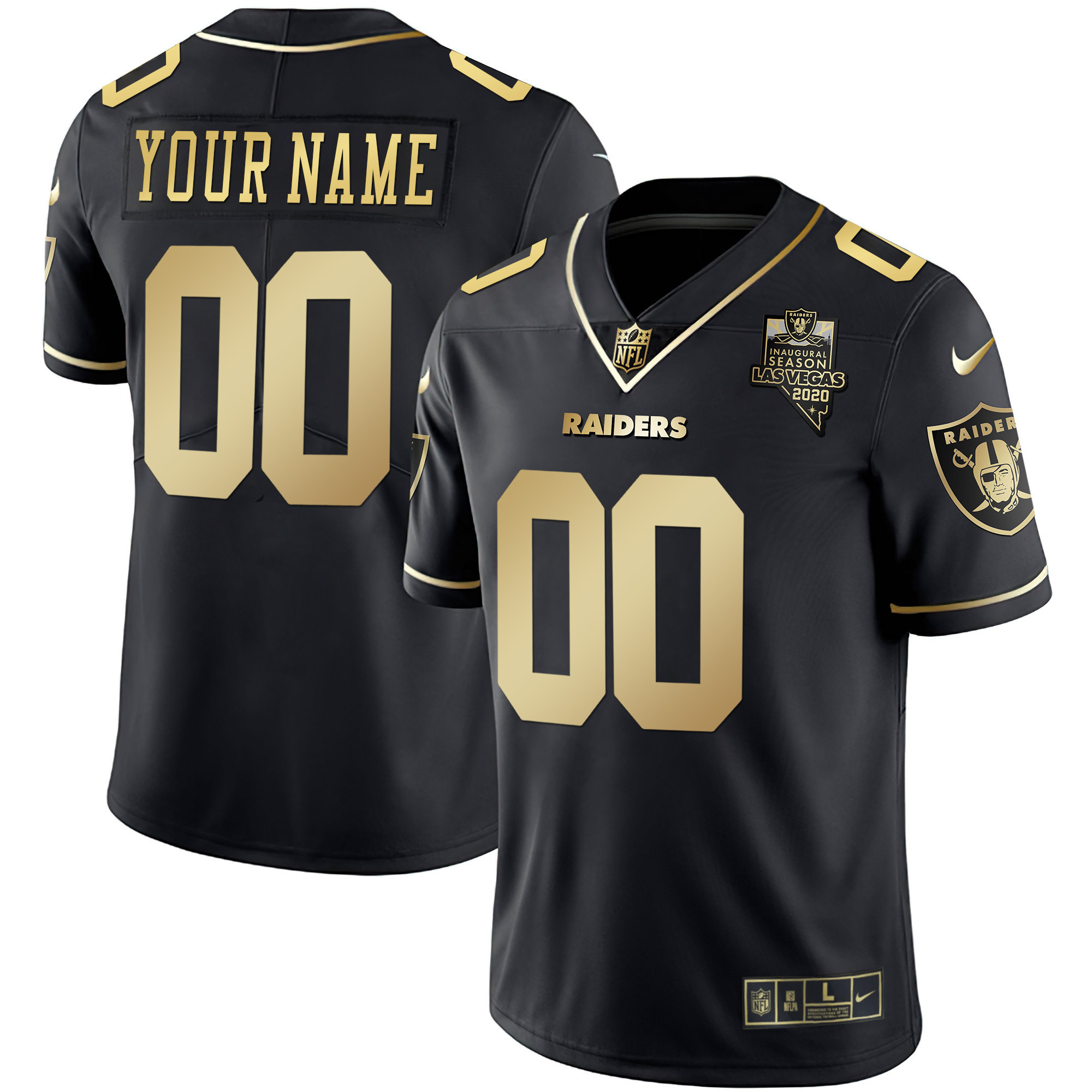 Men's Las Vegas Raiders Vapor Gold Custom Name and Number - All Stitched Gold Limited Jersey - All Stitched