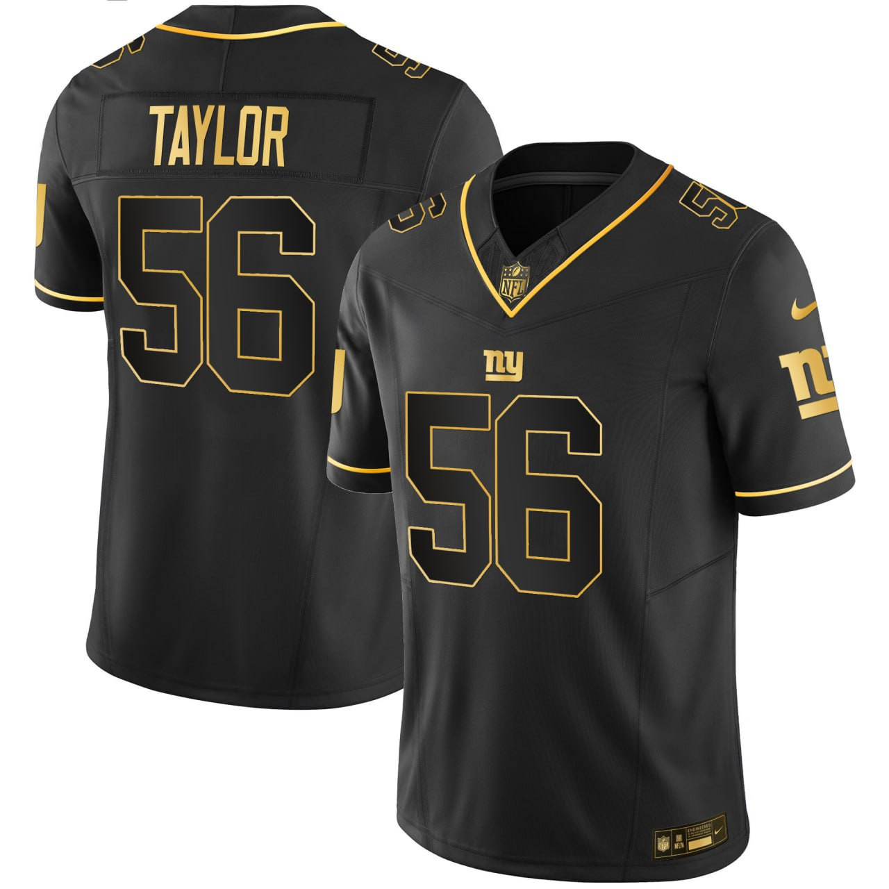 Men's Lawrence Taylor New York Giants Black Gold Black Gold Jersey - All Stitched