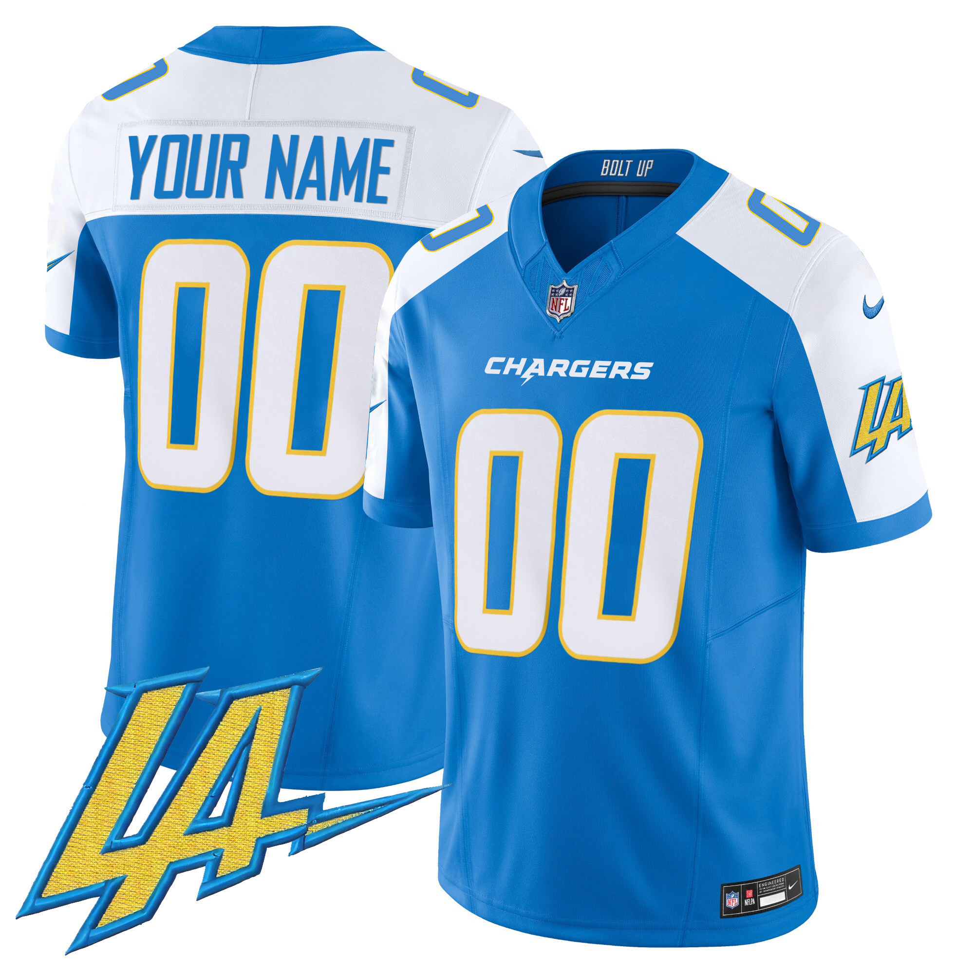 Men's Los Angeles Chargers Vapor Limited Custom Blue Alternate Jersey - All Stitched