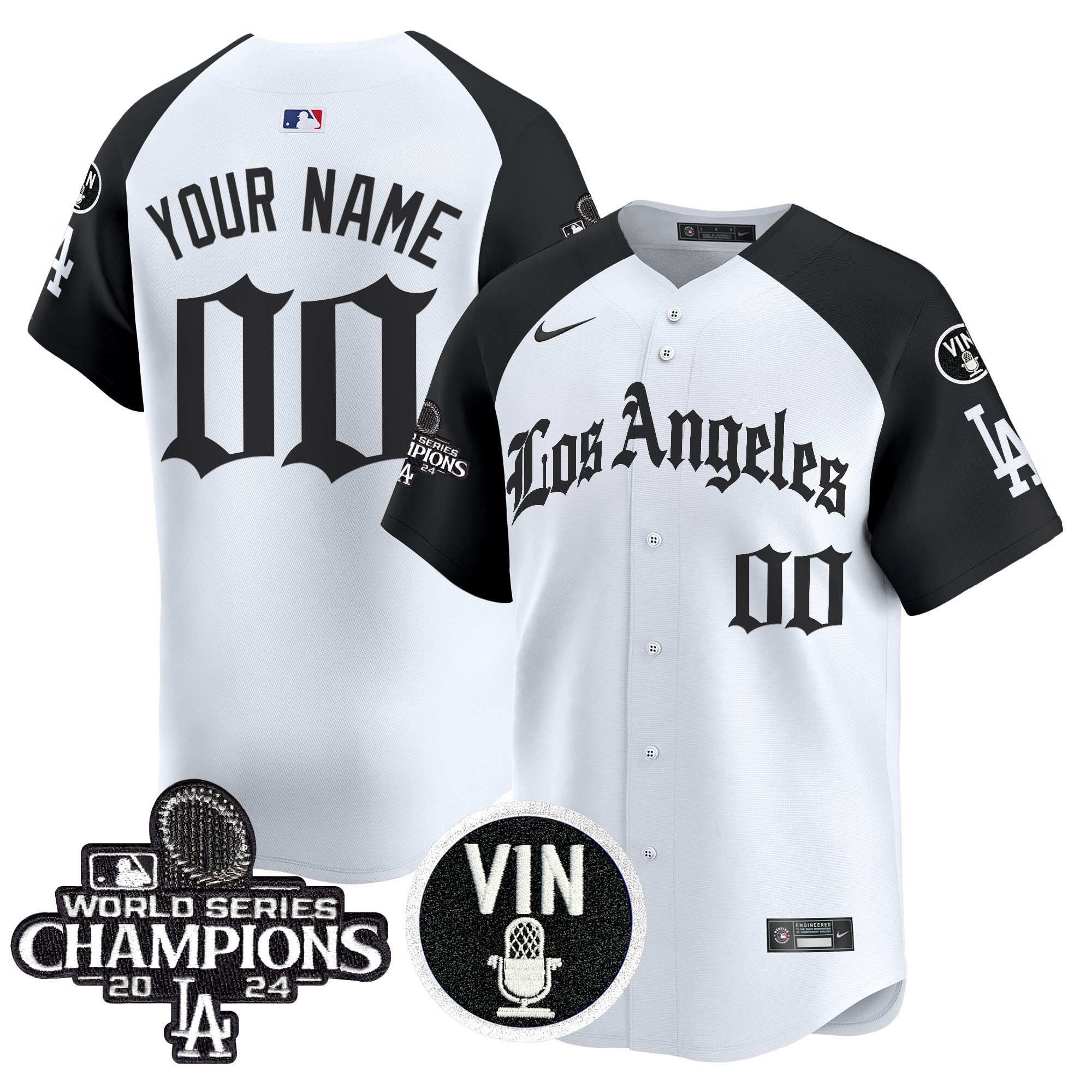 Men's Los Angeles Dodgers 2025 LA Gothic Style Vapor Premier Limited Custom Alternate Jersey - All Stitched