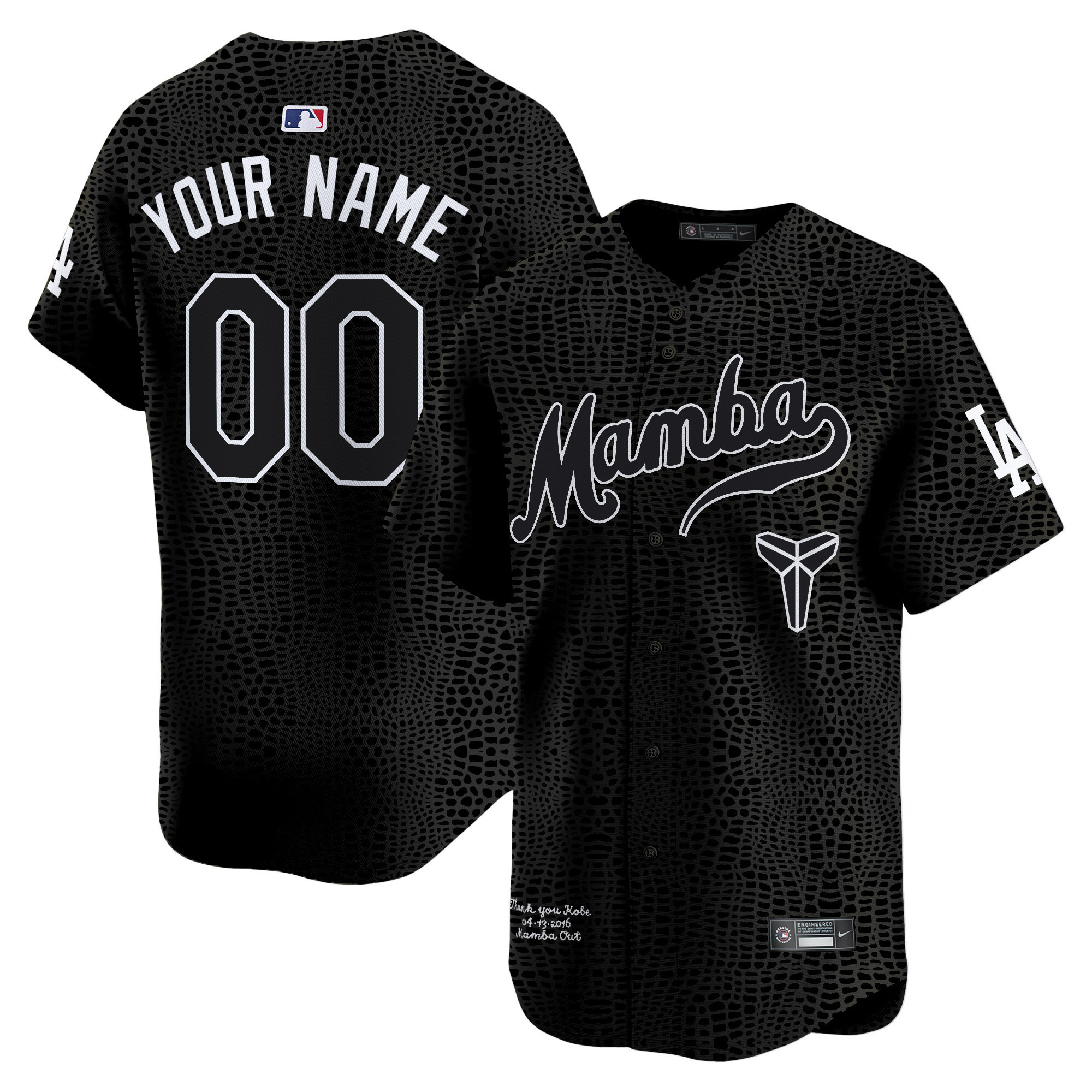 Men's Los Angeles Dodgers Kobe Bryant Mamba Vapor Premier Limited Custom Mamba Jersey - All Stitched