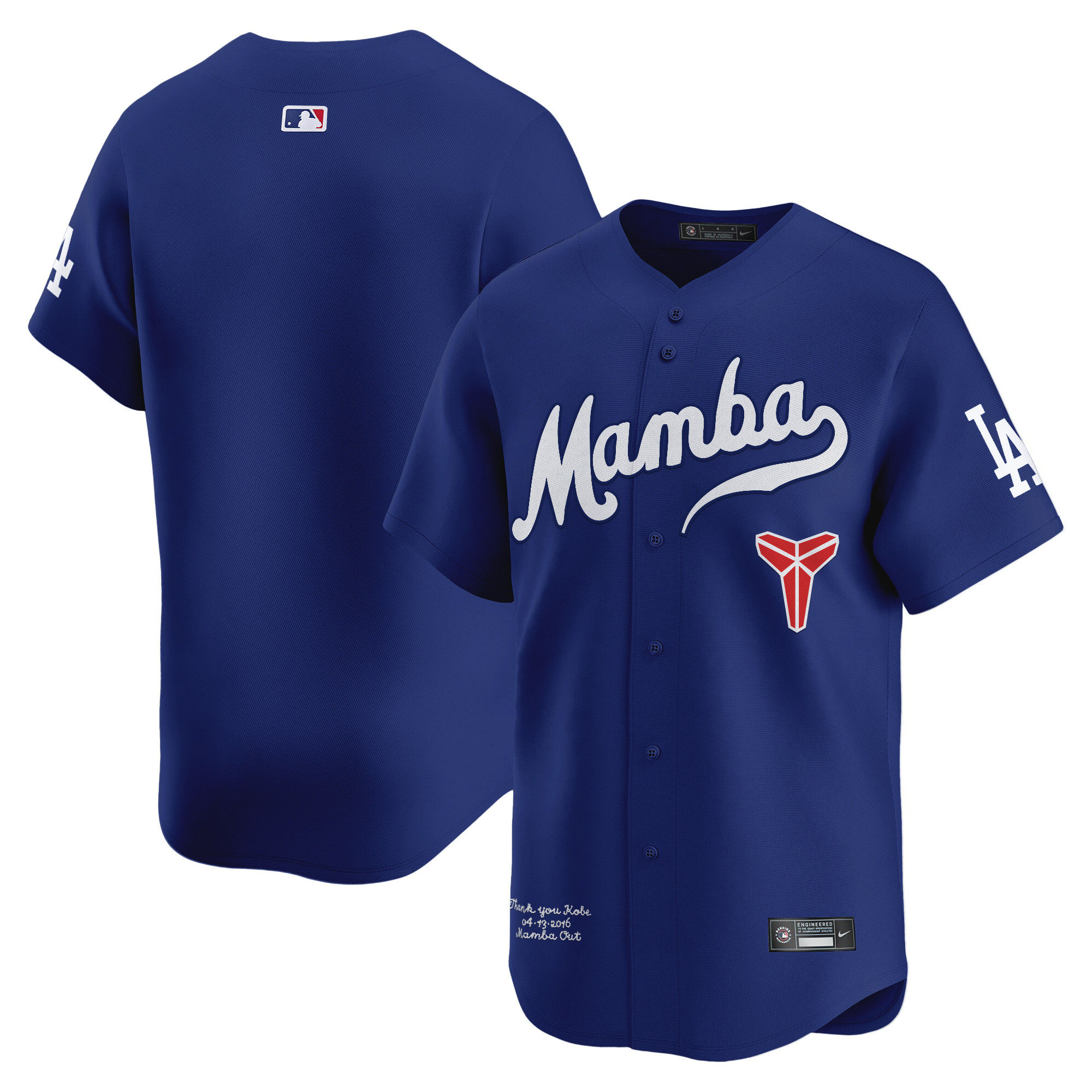 Men's Los Angeles Dodgers Kobe Bryant Mamba Vapor Premier Limited Royal Jersey - All Stitched
