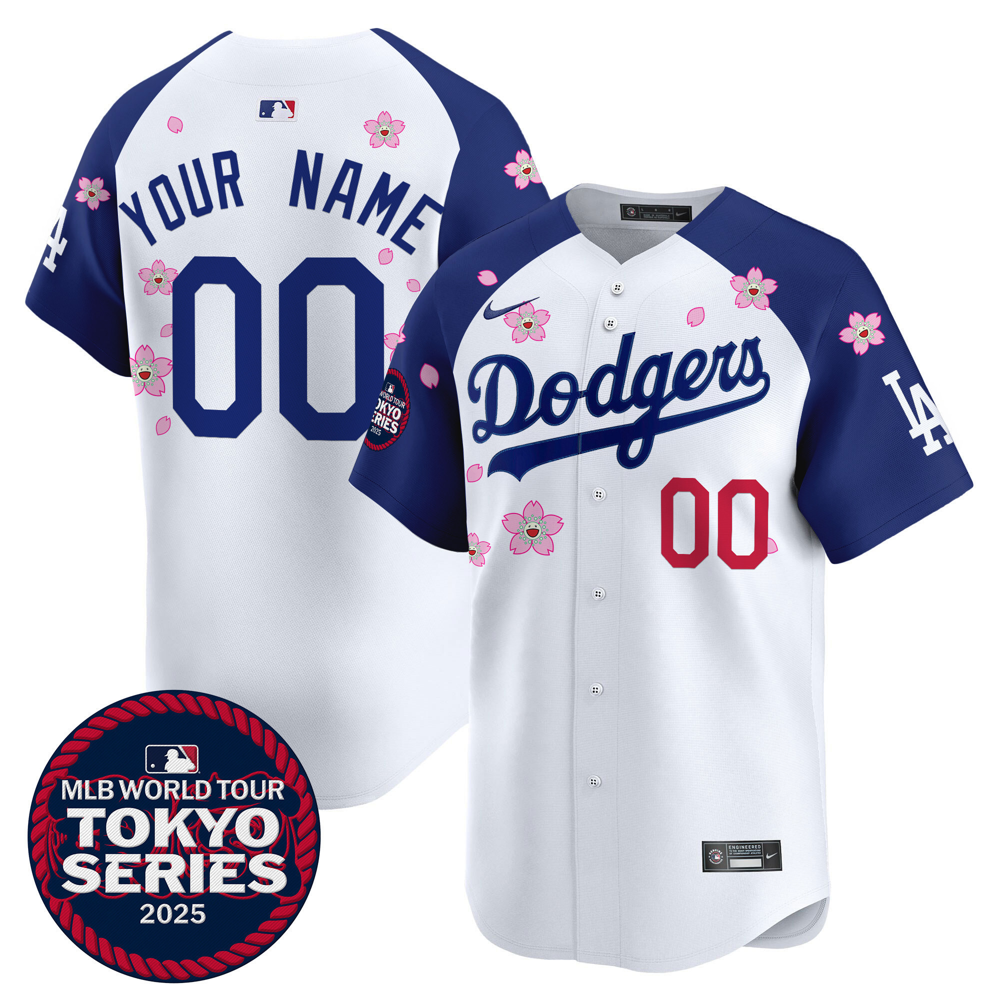Men's Los Angeles Dodgers Tokyo Series 2025 Vapor Premier Limited Custom Alternate Jersey - Stitched