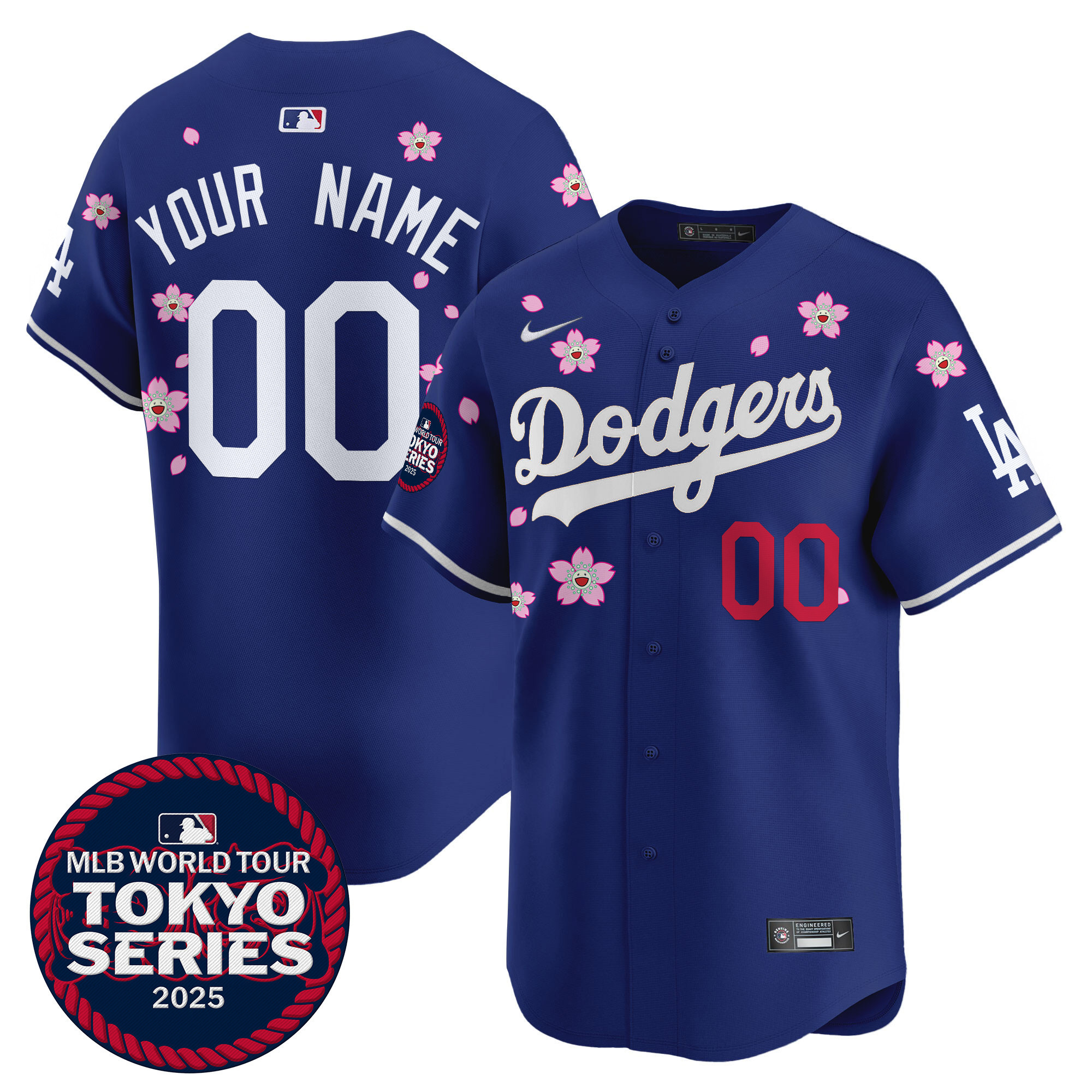Men's Los Angeles Dodgers Tokyo Series 2025 Vapor Premier Limited Custom Royal Jersey - Stitched