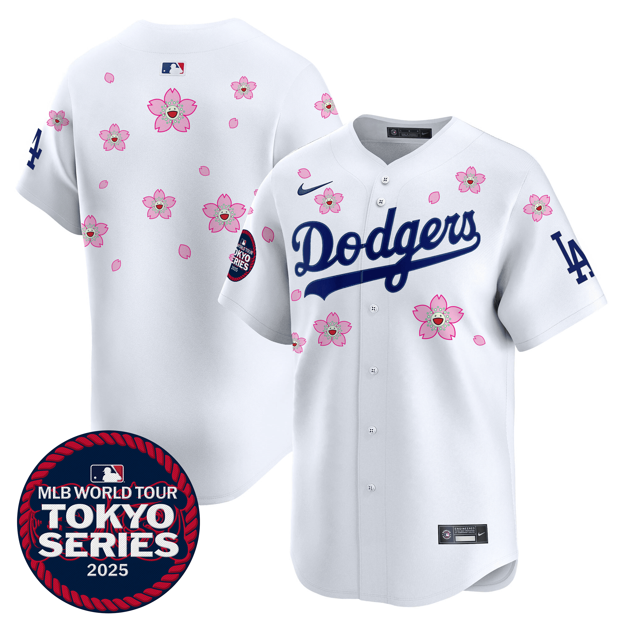 Men's Los Angeles Dodgers Tokyo Series 2025 Vapor Premier Limited White Jersey V2 - Stitched