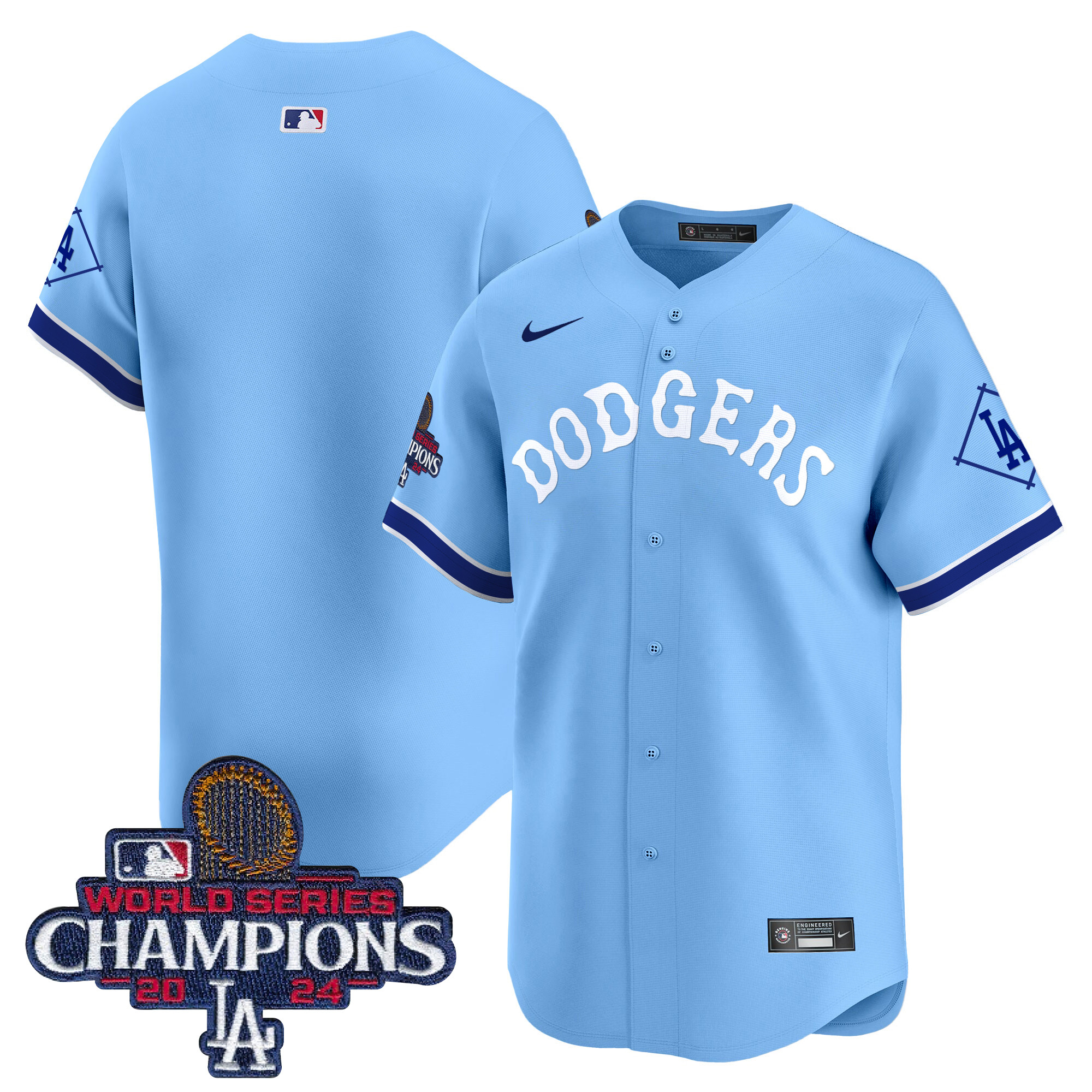 Men's Los Angeles Dodgers Tribute 2024 World Series Champions Vapor Premier Limited Blue Jersey - All Stitched